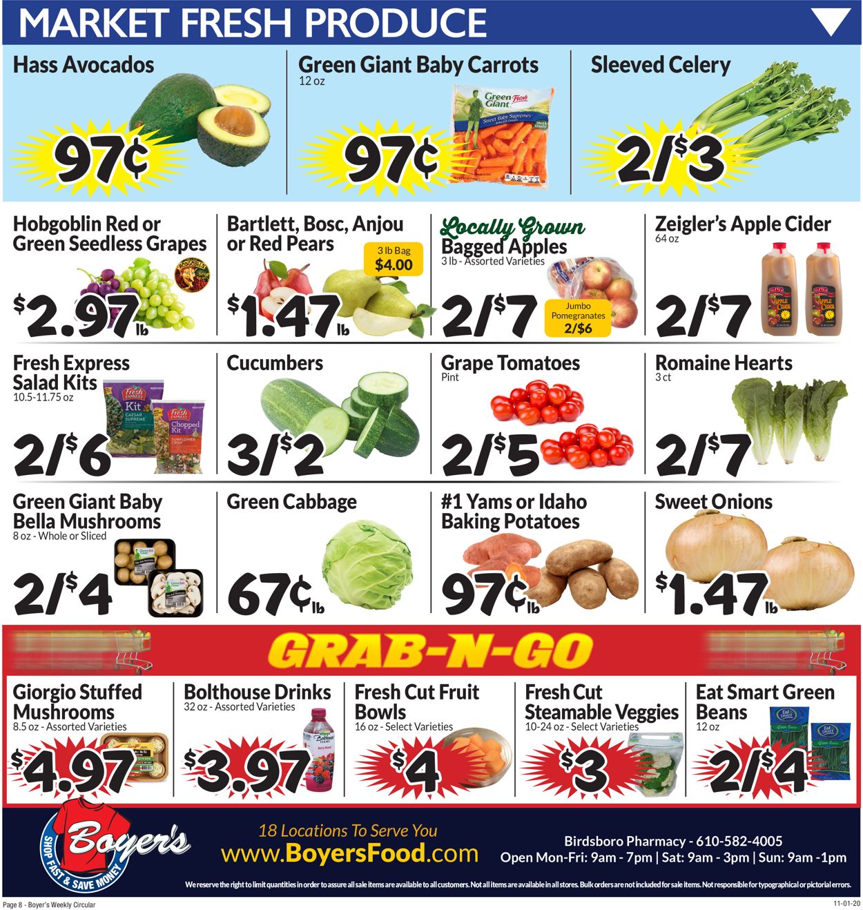 Boyer's Food Markets Ad from 11/01/2020
