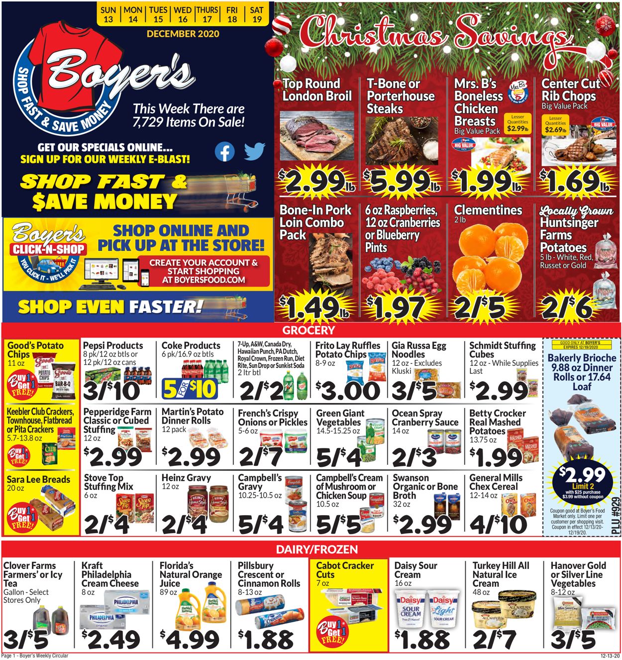Boyer's Food Markets Ad from 12/13/2020