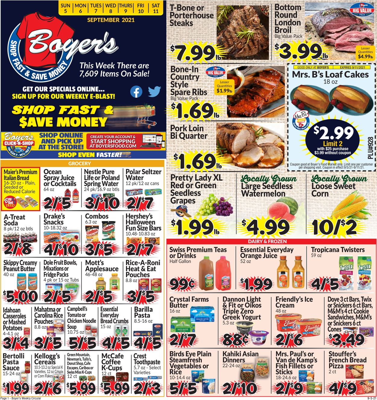 Boyer's Food Markets Ad from 09/05/2021