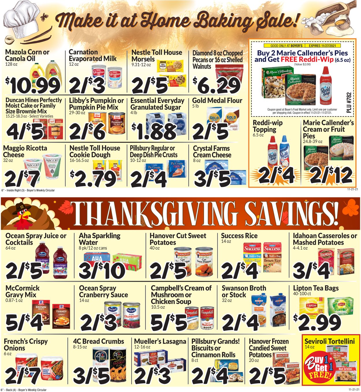 Boyer's Food Markets Ad from 11/21/2021