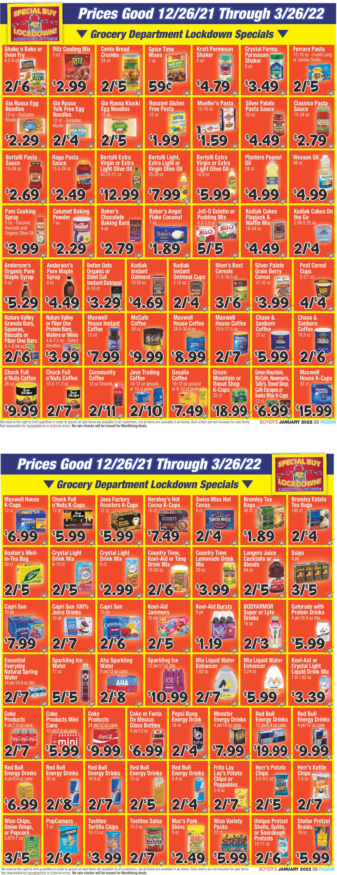 Boyer's Food Markets Ad from 12/26/2021