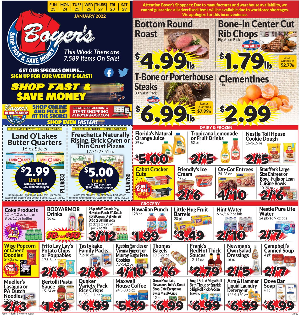 Boyer's Food Markets Ad from 01/23/2022