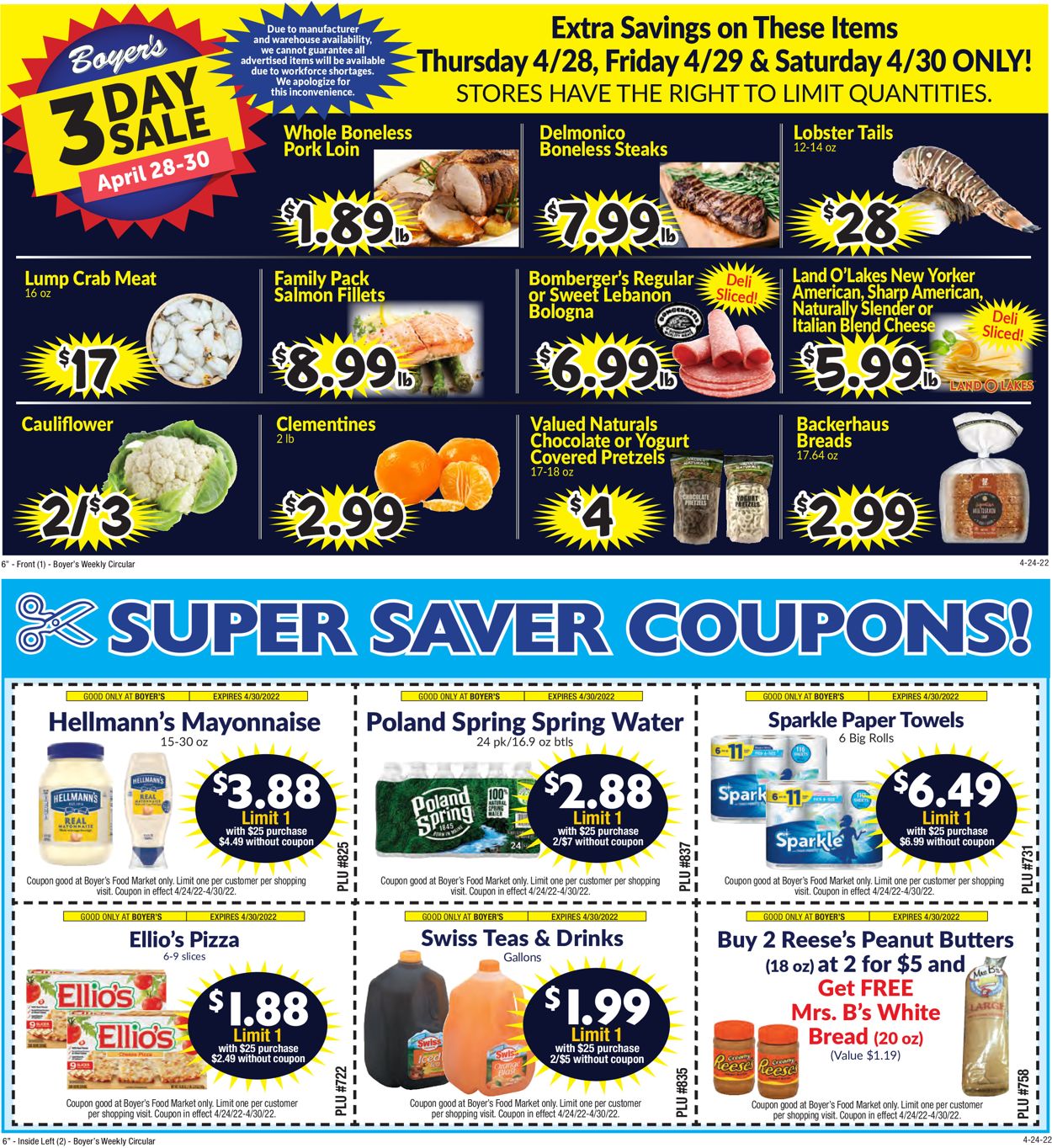 Boyer's Food Markets Ad from 04/24/2022