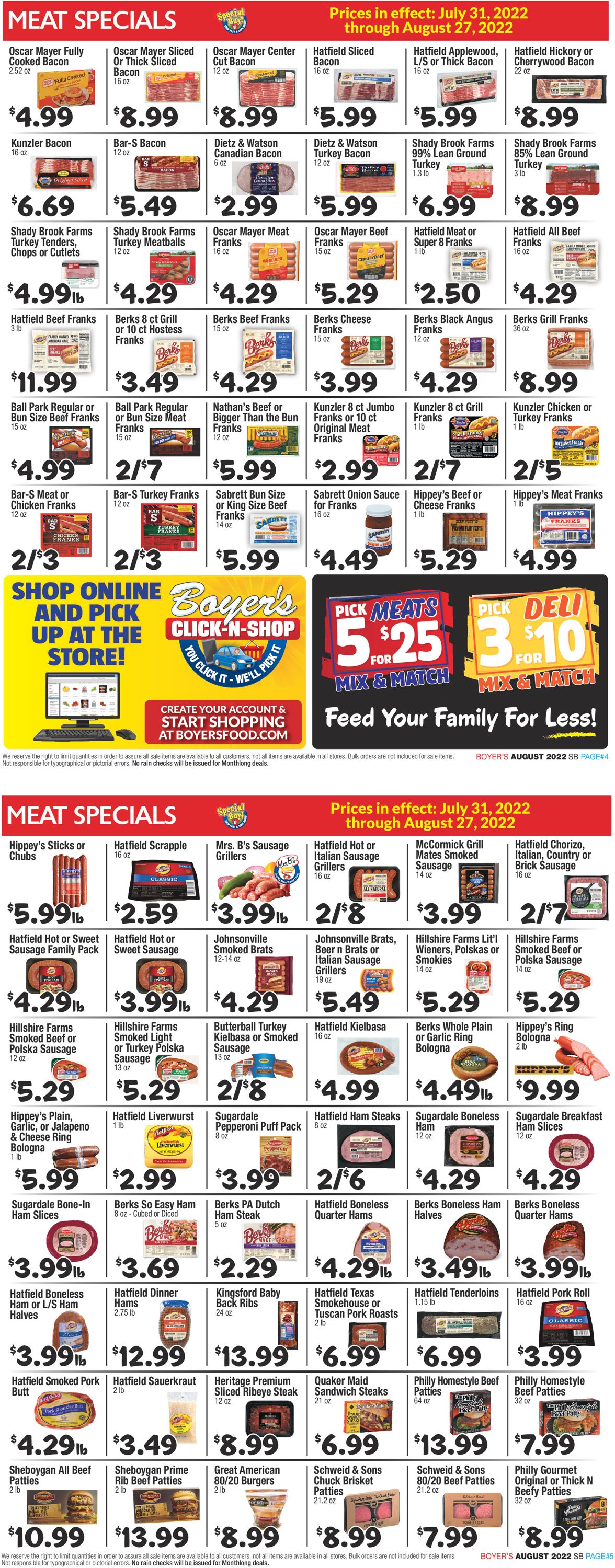 Boyer's Food Markets Ad from 07/31/2022