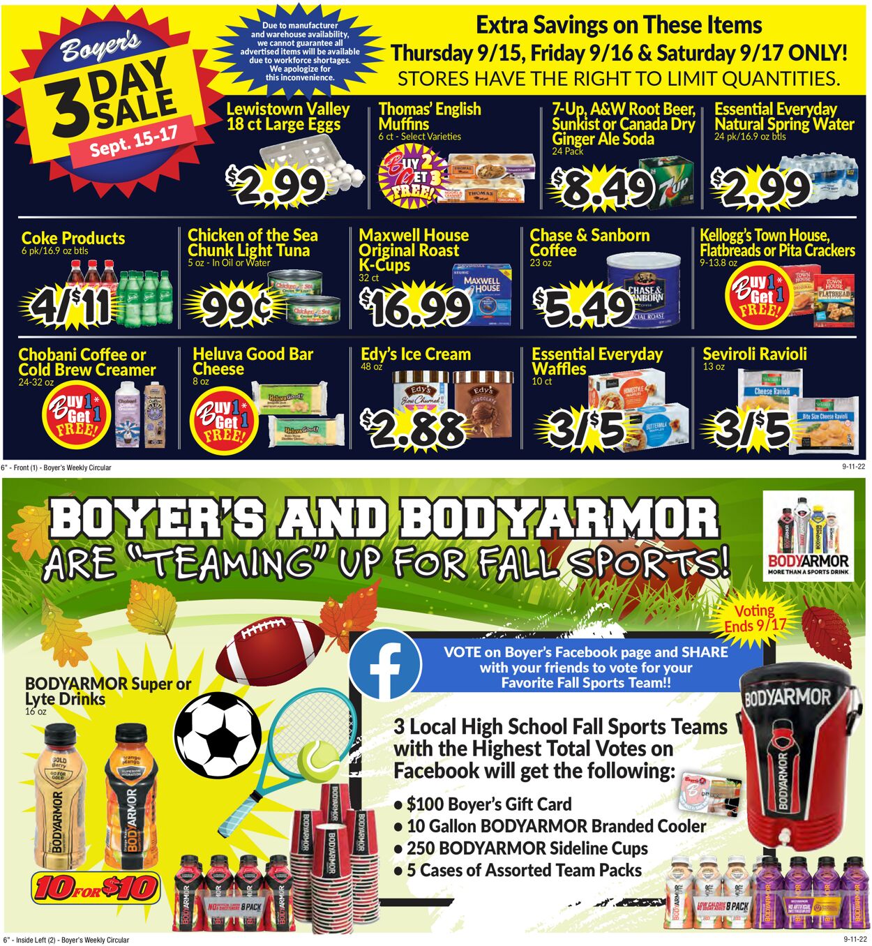 Boyer's Food Markets Ad from 09/11/2022