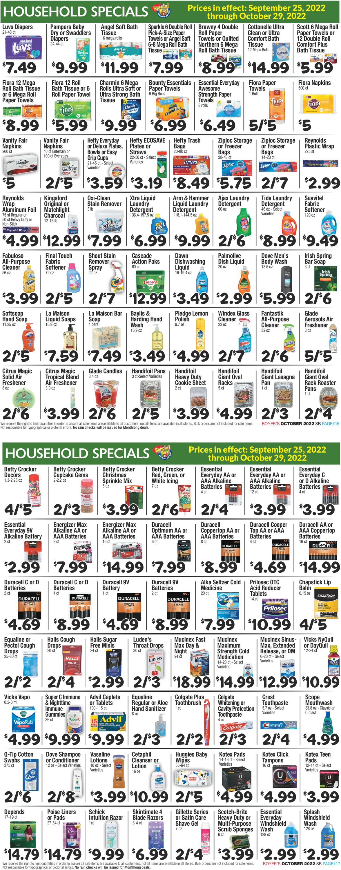 Boyer's Food Markets Ad from 09/25/2022