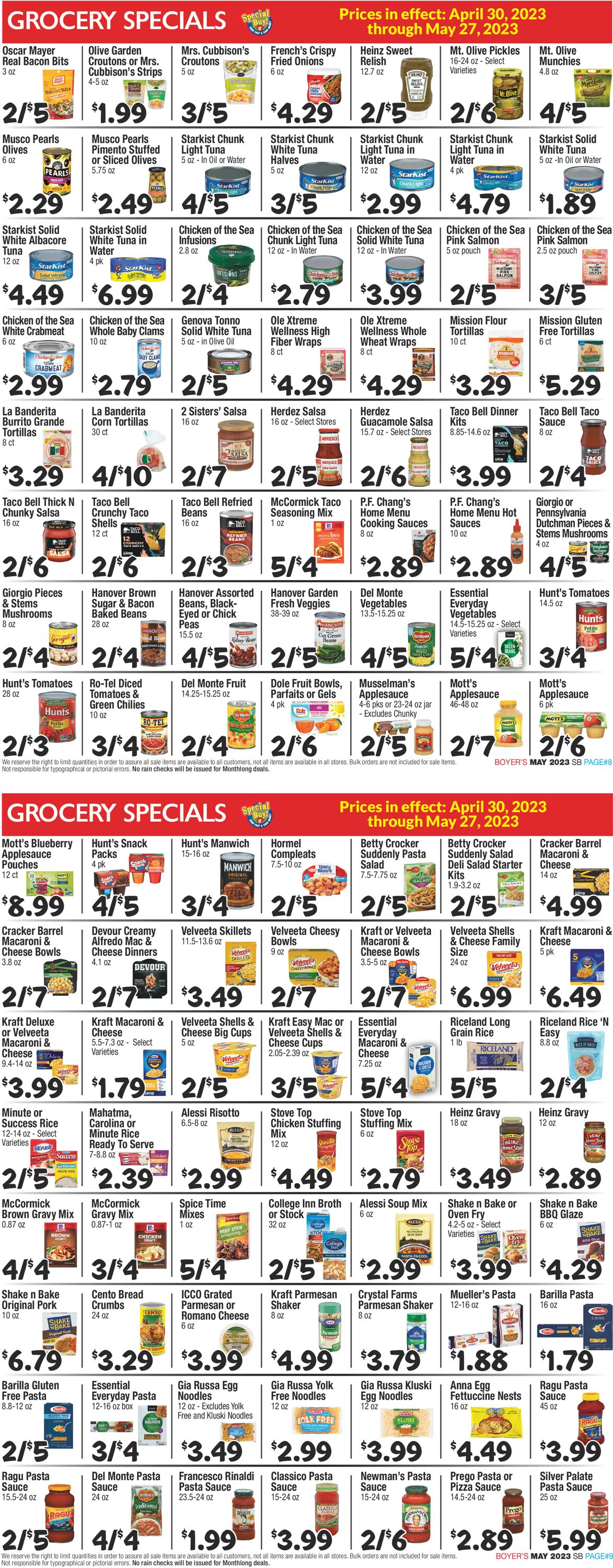 Boyer's Food Markets Ad from 04/30/2023