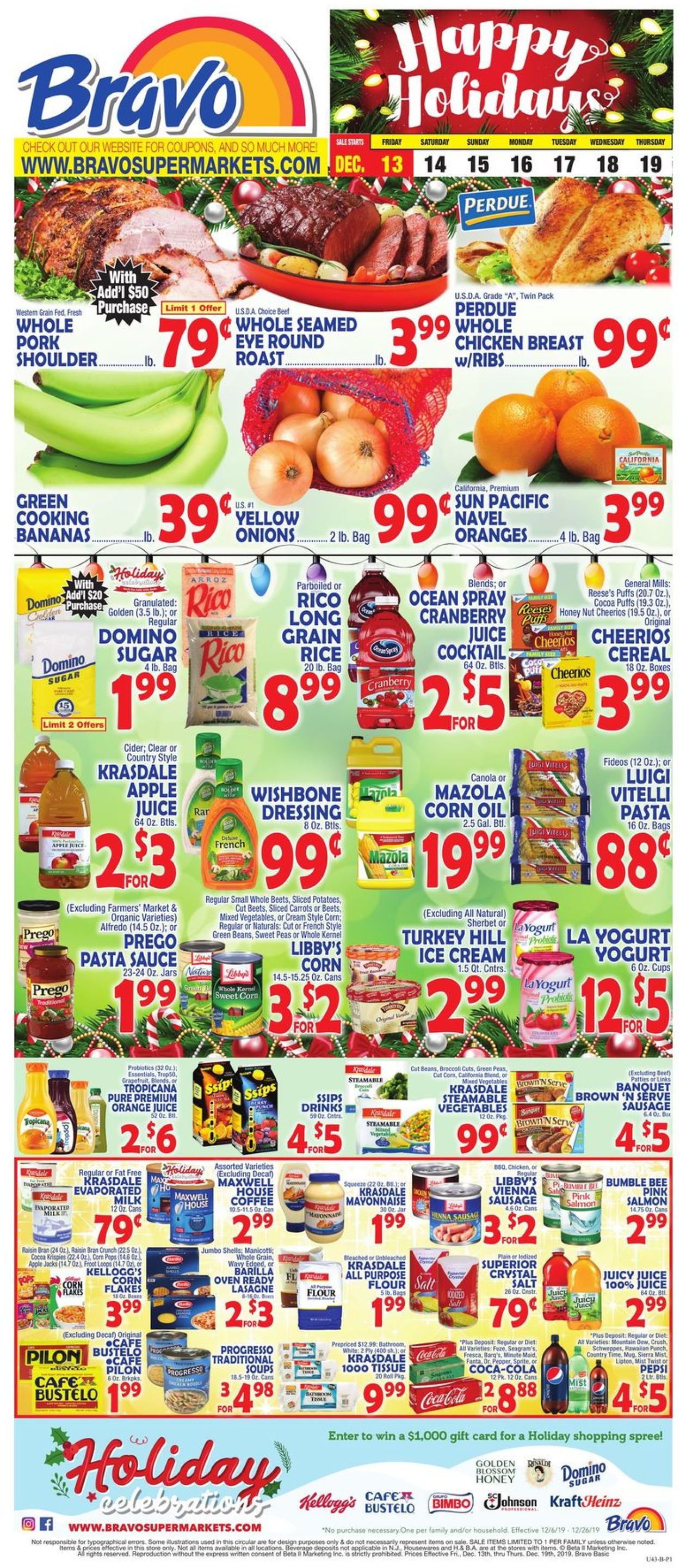Bravo Supermarkets Ad from 12/13/2019