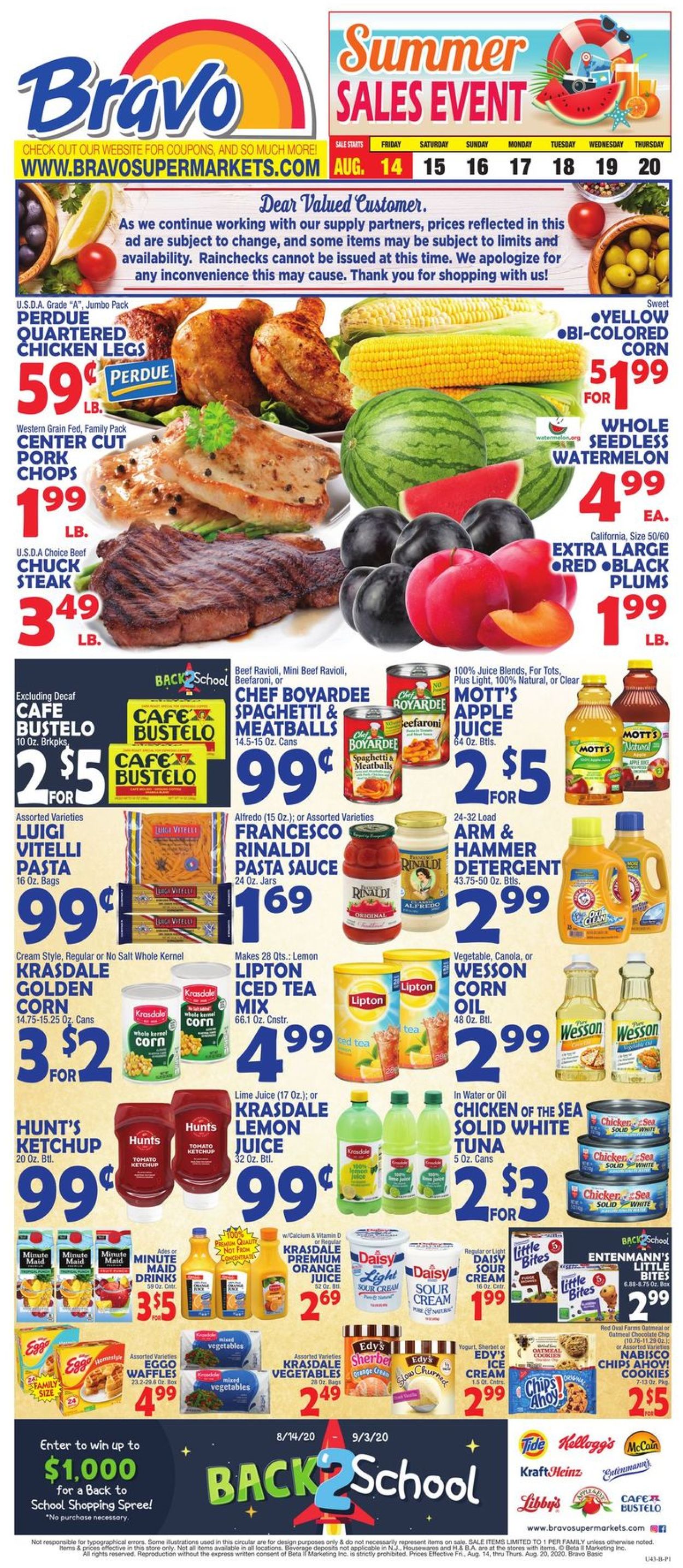 Bravo Supermarkets Ad from 08/14/2020