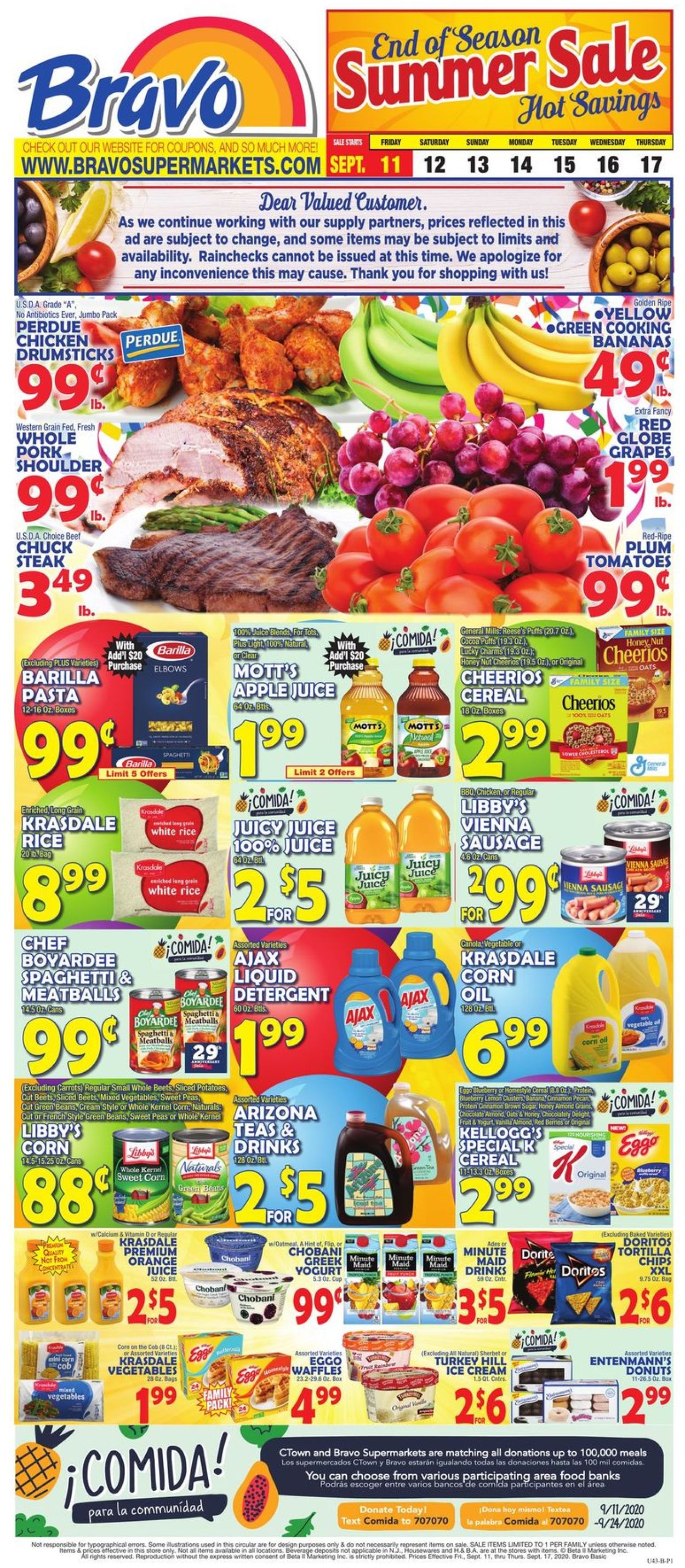 Bravo Supermarkets Ad from 09/11/2020