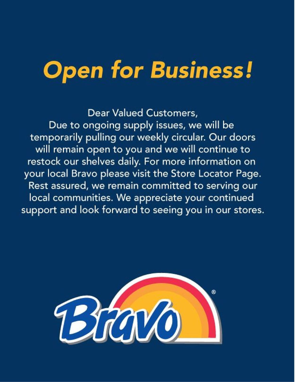Bravo Supermarkets Ad from 10/16/2020