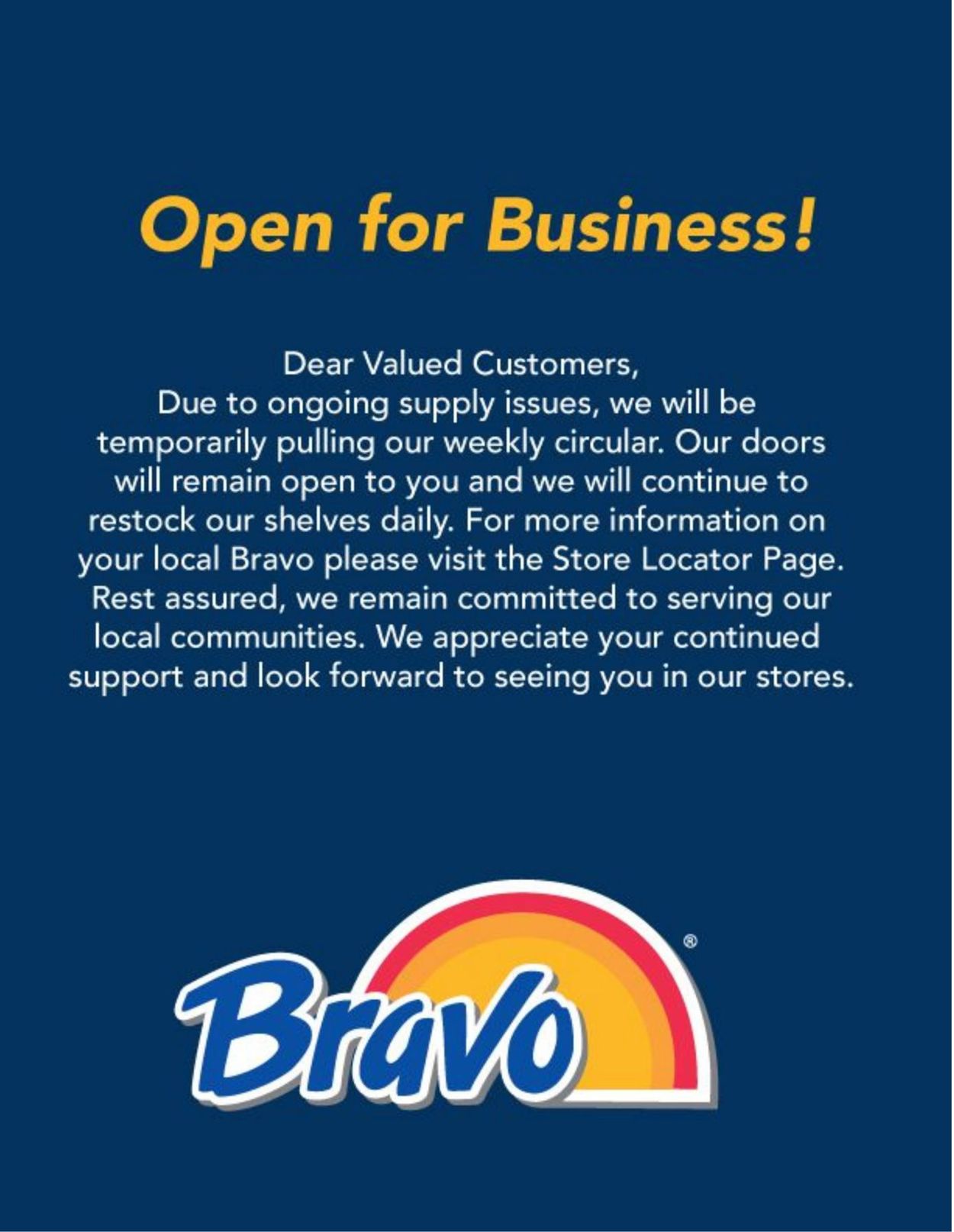 Bravo Supermarkets Ad from 10/30/2020
