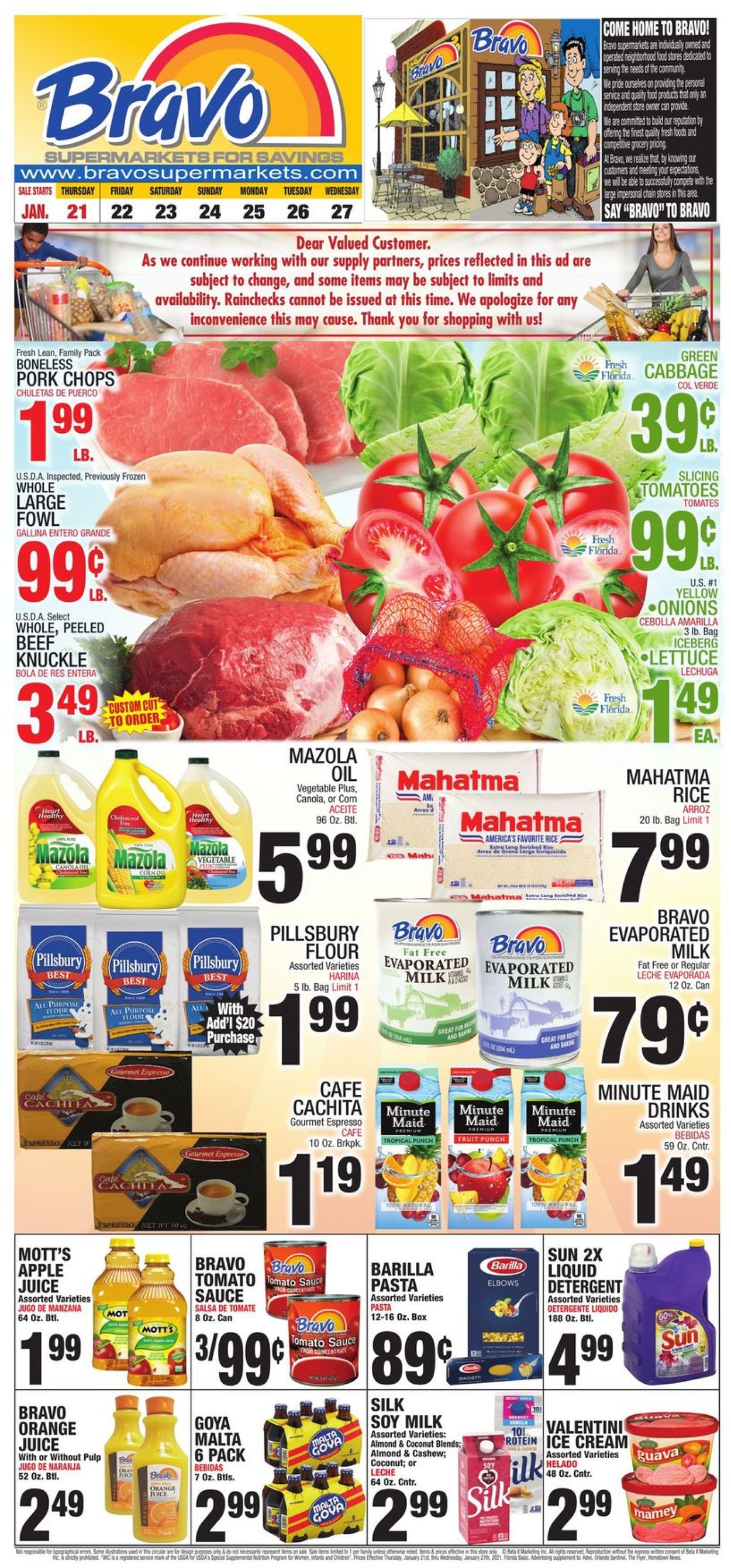 Bravo Supermarkets Ad from 01/21/2021