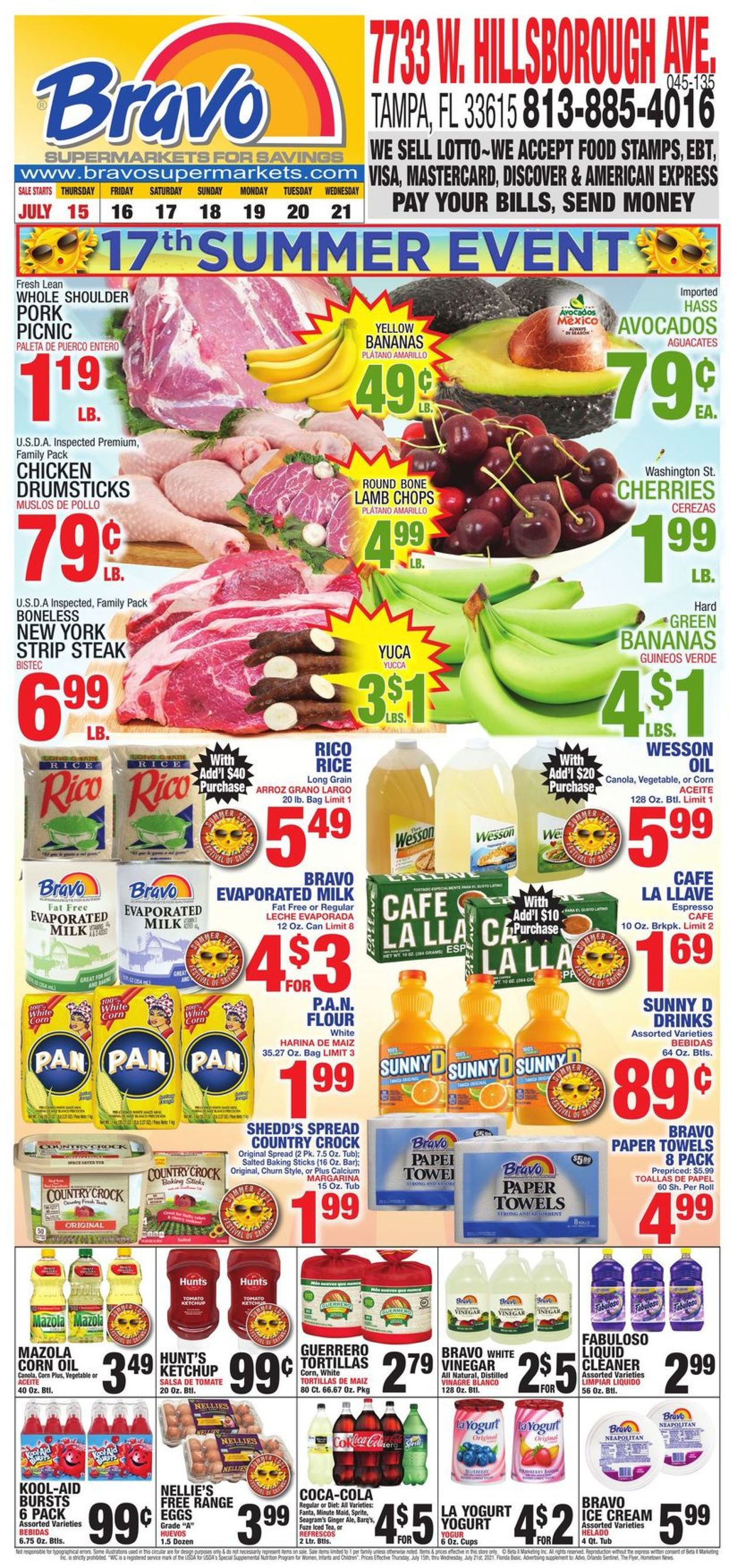 Bravo Supermarkets Ad from 07/15/2021