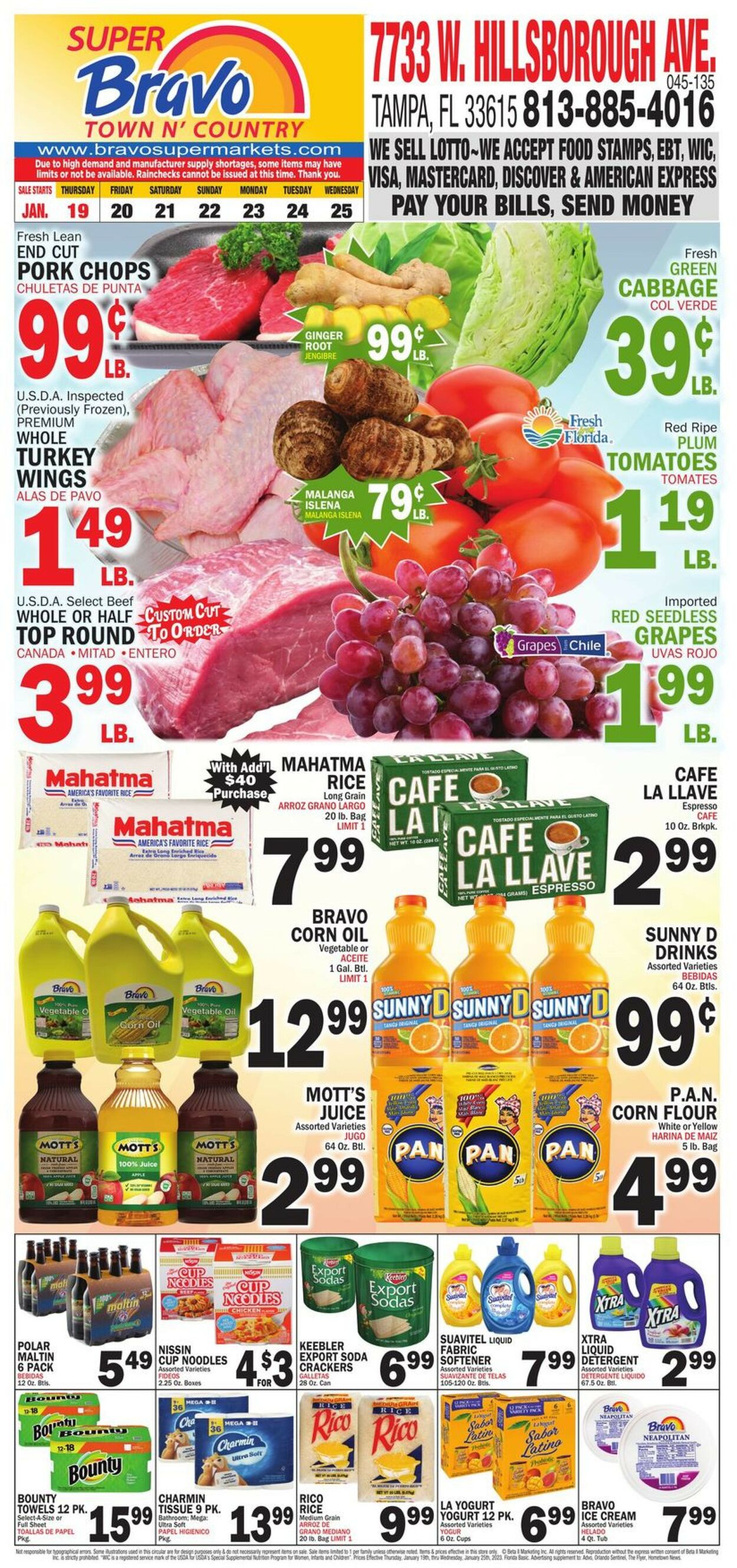 Bravo Supermarkets Ad from 01/19/2023