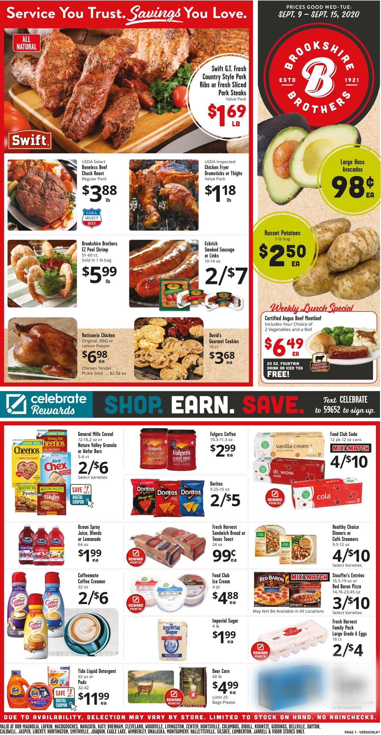 Brookshire Brothers Ad from 09/09/2020