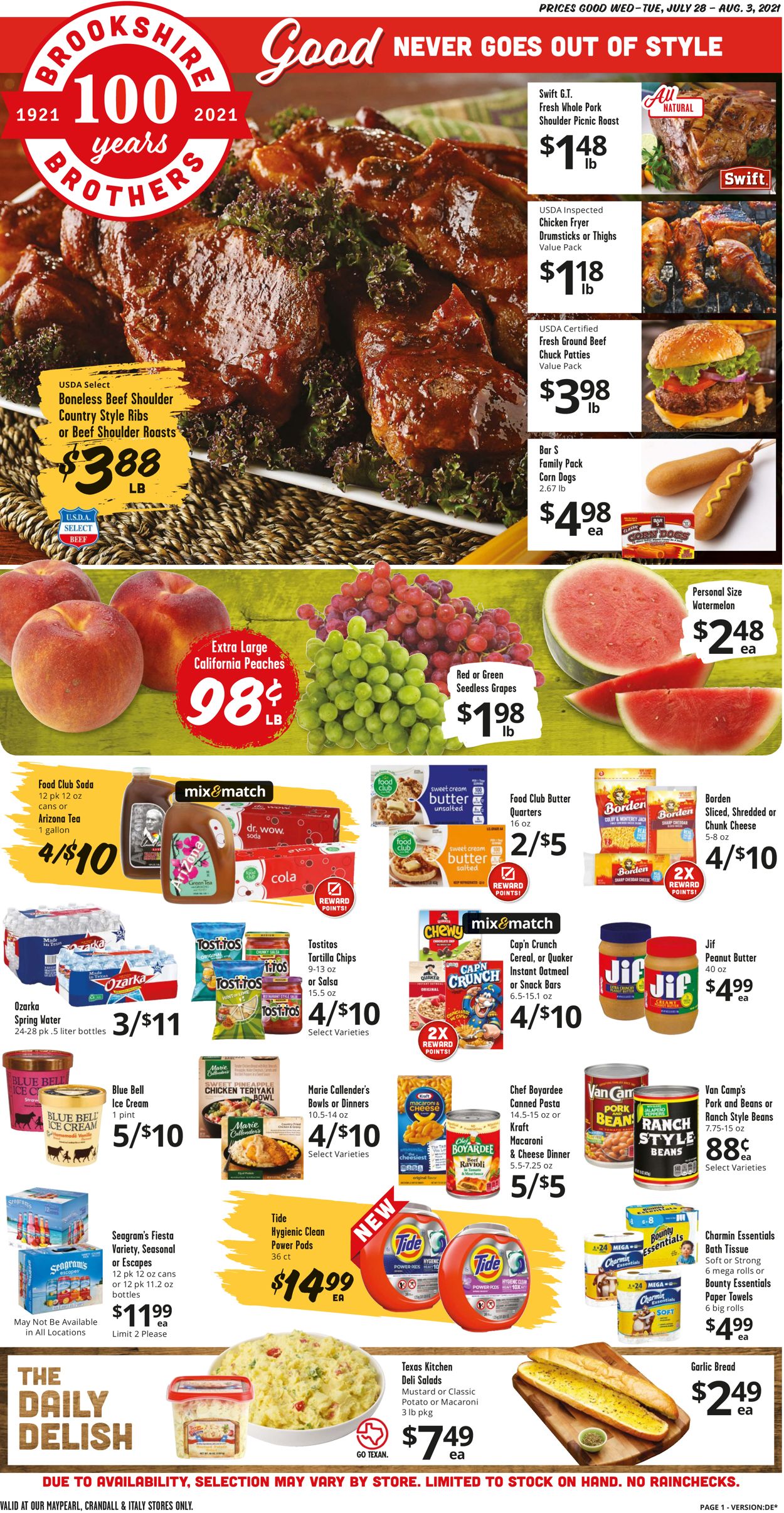 Brookshire Brothers Ad from 07/28/2021