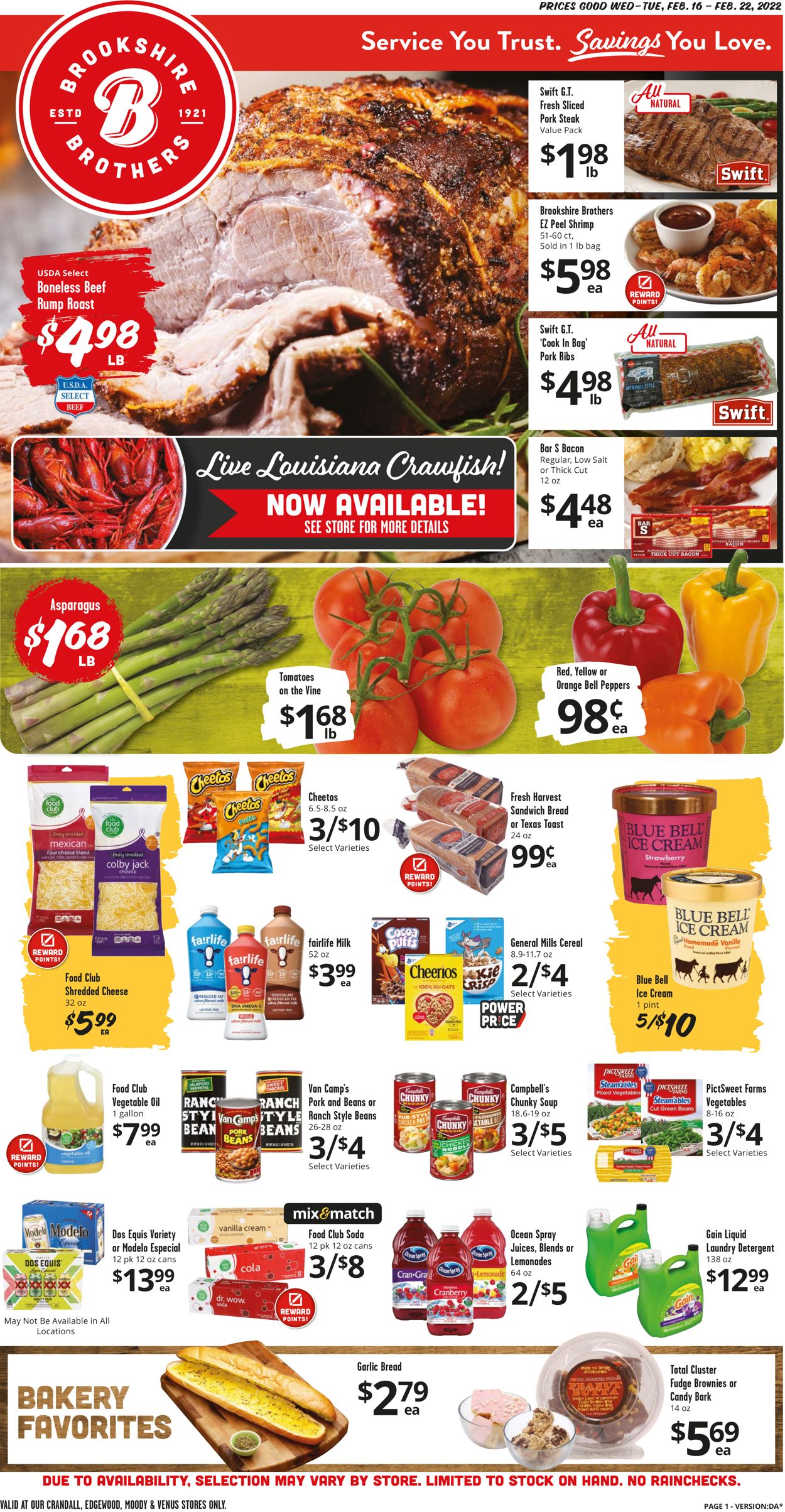 Brookshire Brothers Ad from 02/16/2022