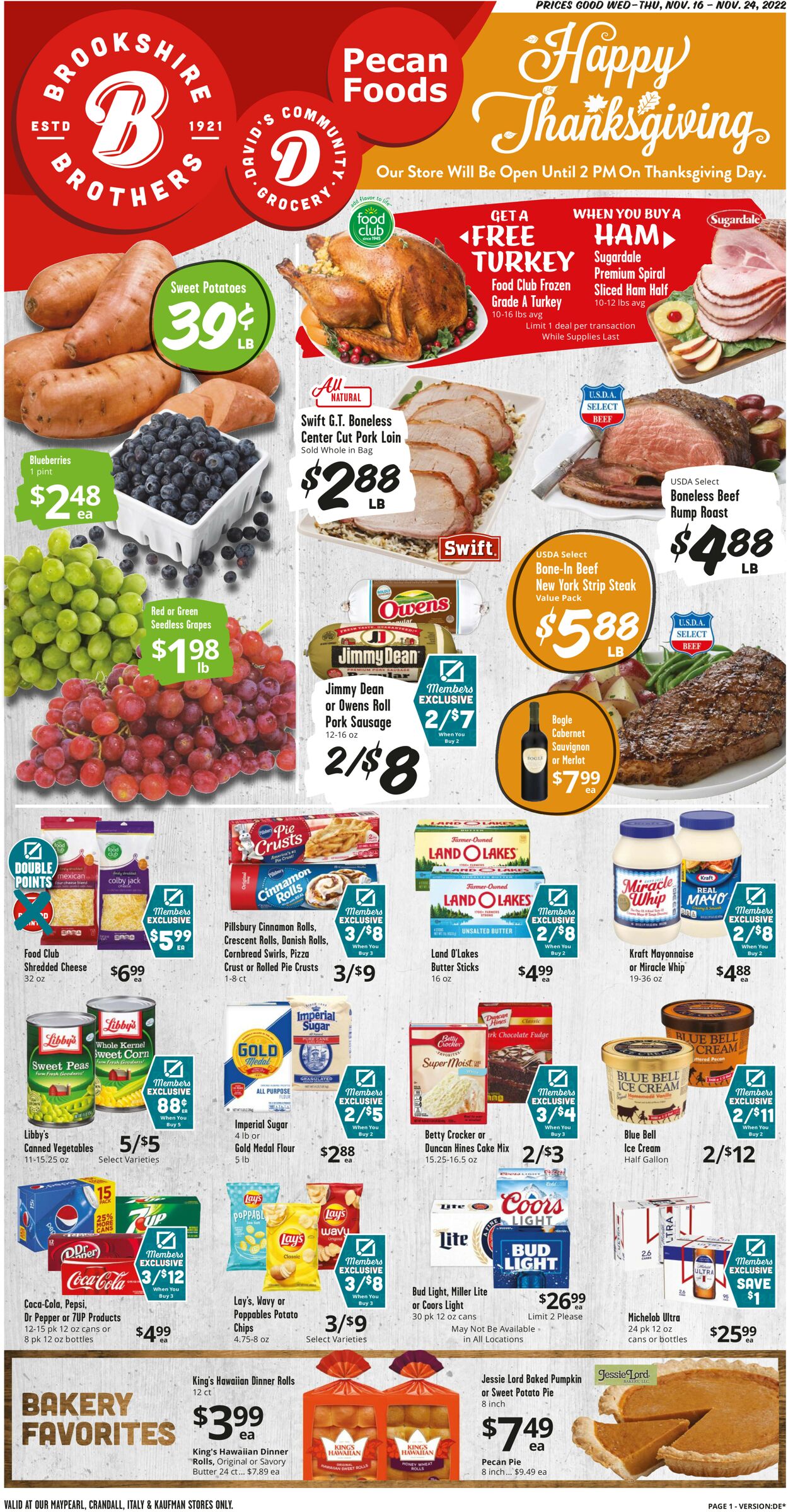 Brookshire Brothers Ad from 11/16/2020