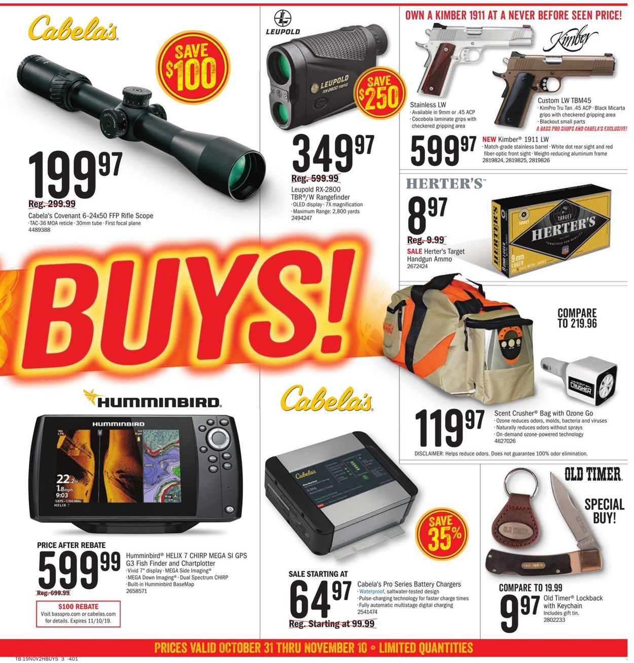 Cabela's Ad from 10/31/2019