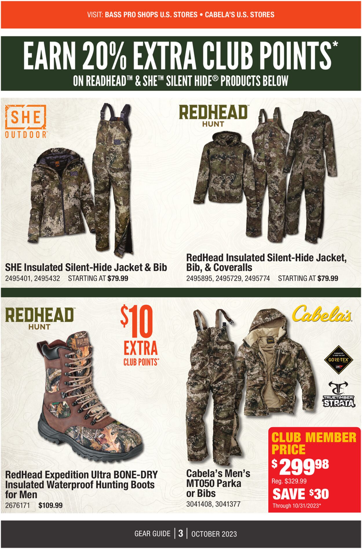 Cabela's Ad from 10/01/2023