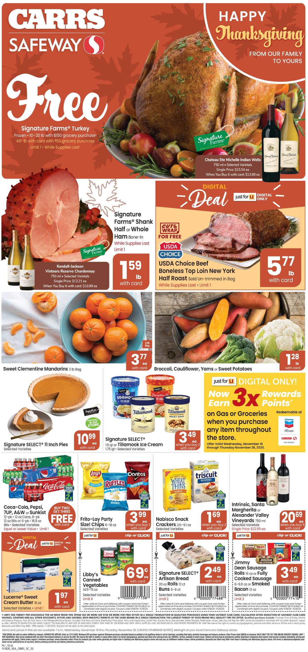 Carrs Ad from 11/18/2020