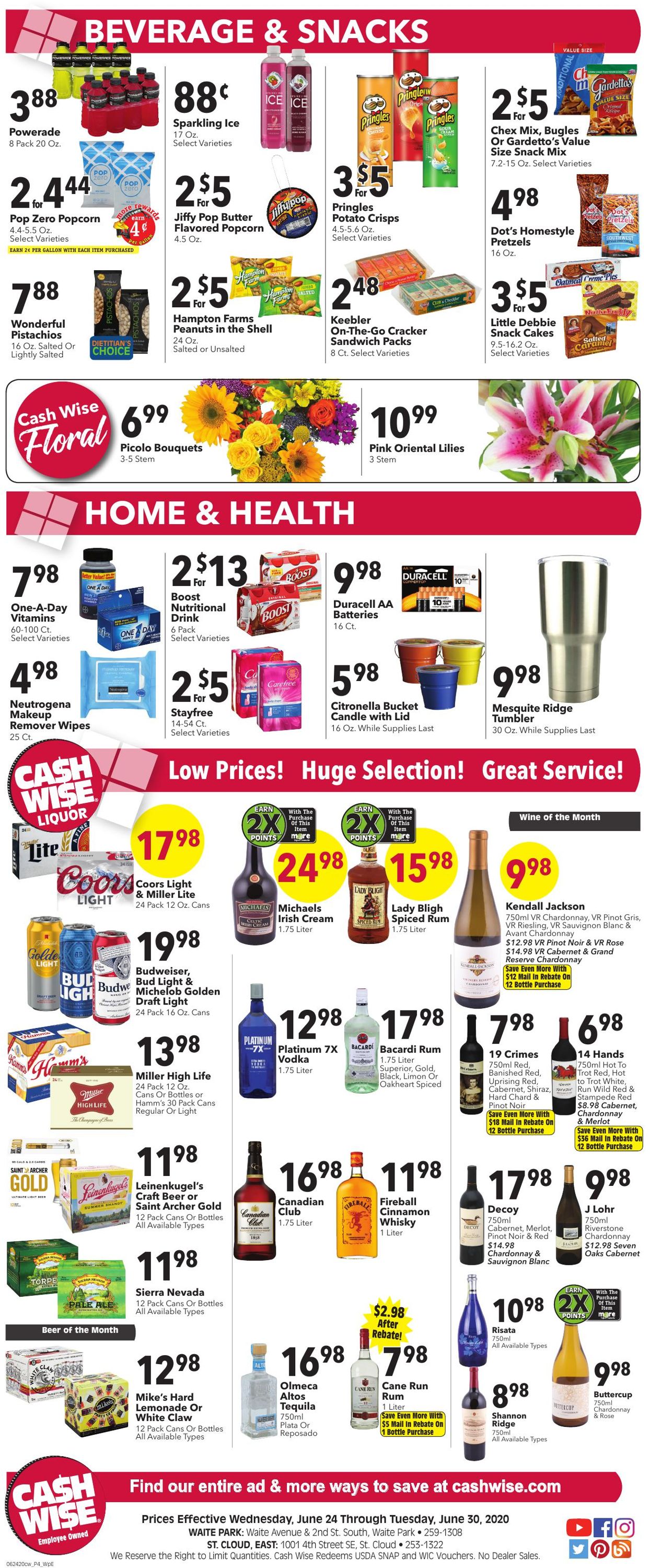 Cash Wise Ad from 06/24/2020