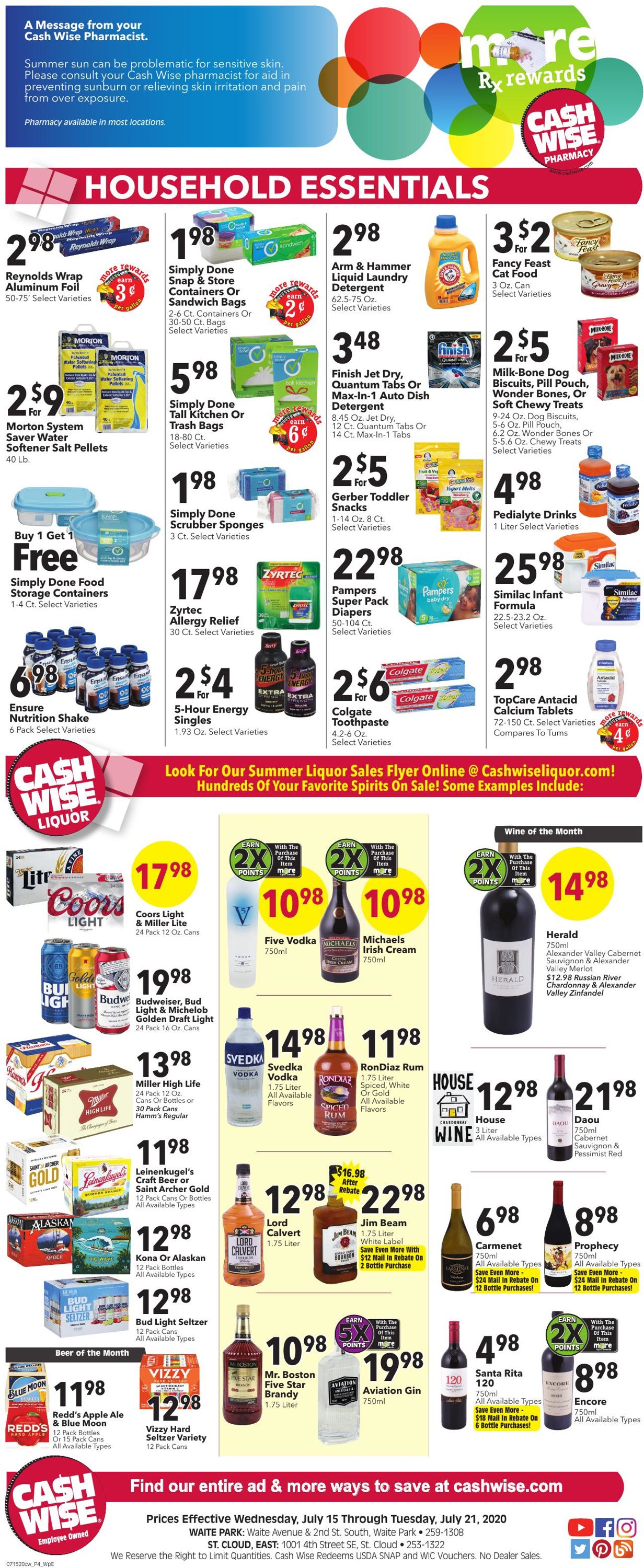 Cash Wise Ad from 07/15/2020
