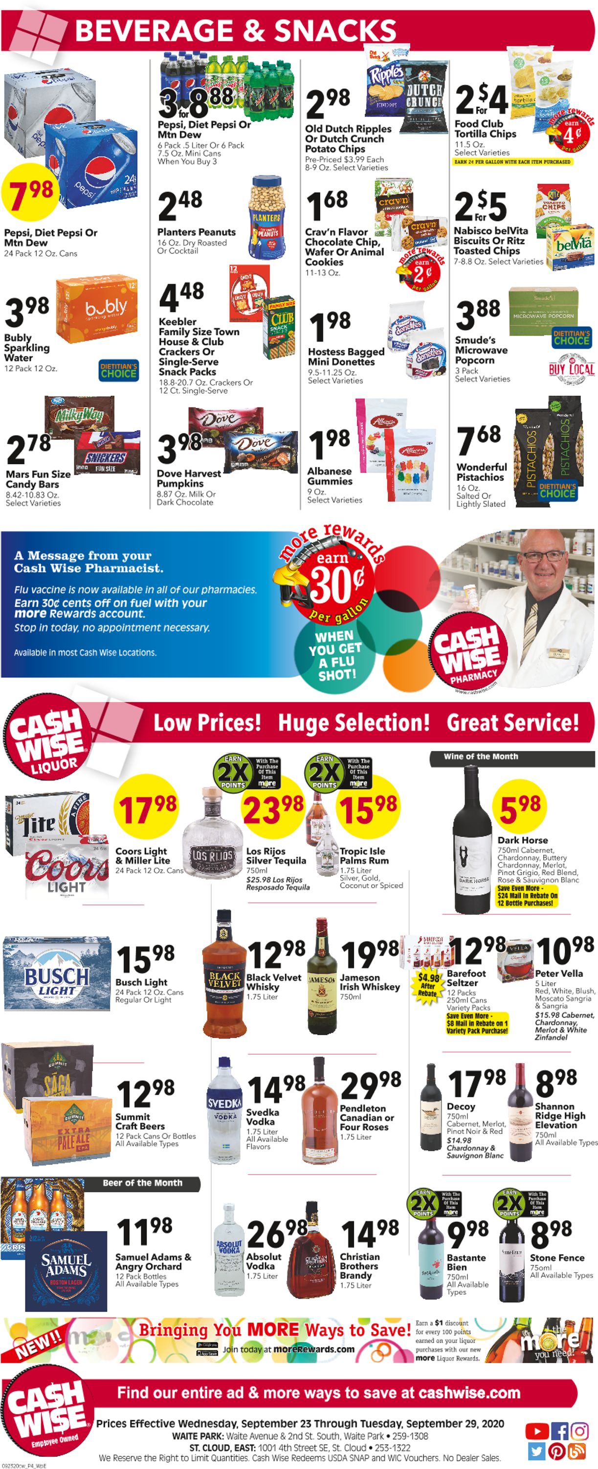 Cash Wise Ad from 09/23/2020
