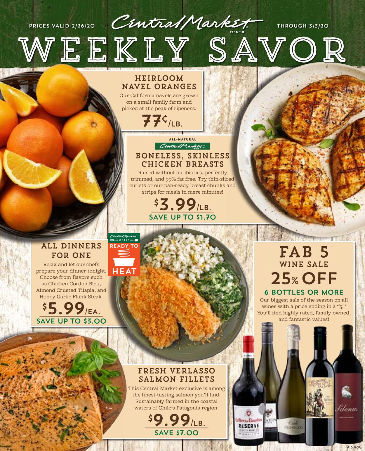 Central Market Ad from 02/26/2020