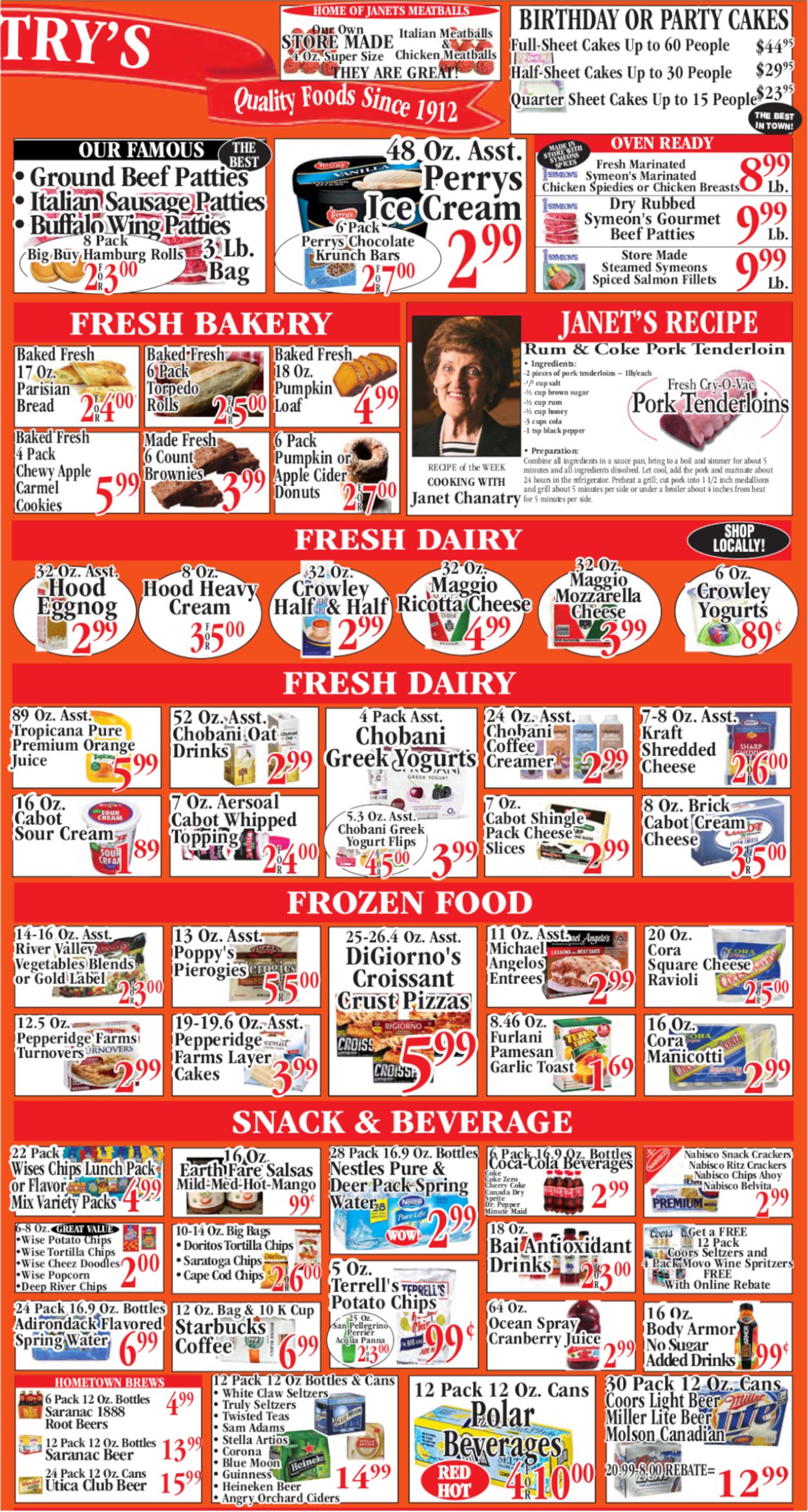 Chanatry's Hometown Market Ad from 10/18/2020