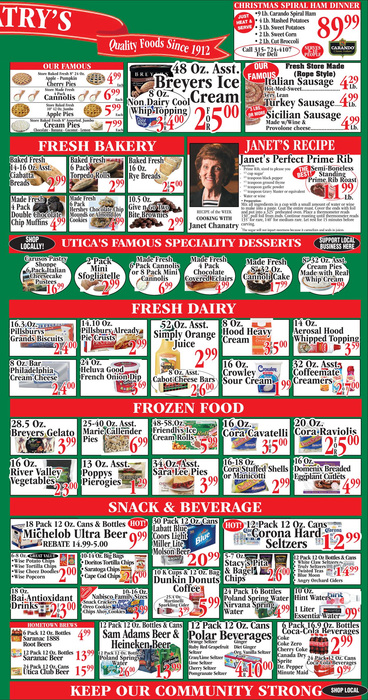 Chanatry's Hometown Market Ad from 12/13/2020