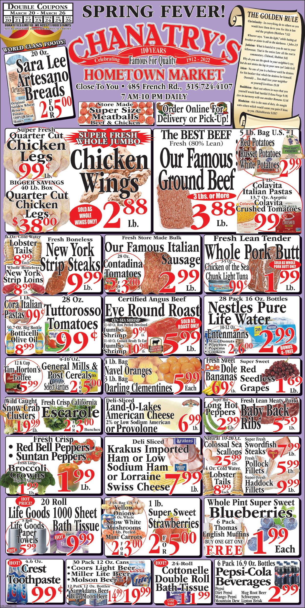 Chanatry's Hometown Market Ad from 03/20/2022