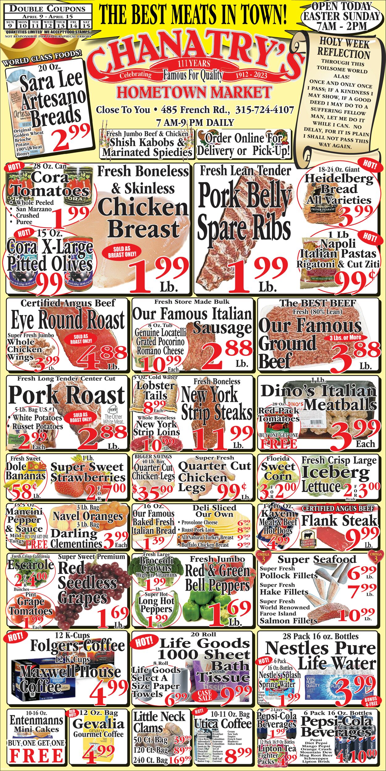 Chanatry's Hometown Market Ad from 04/09/2023