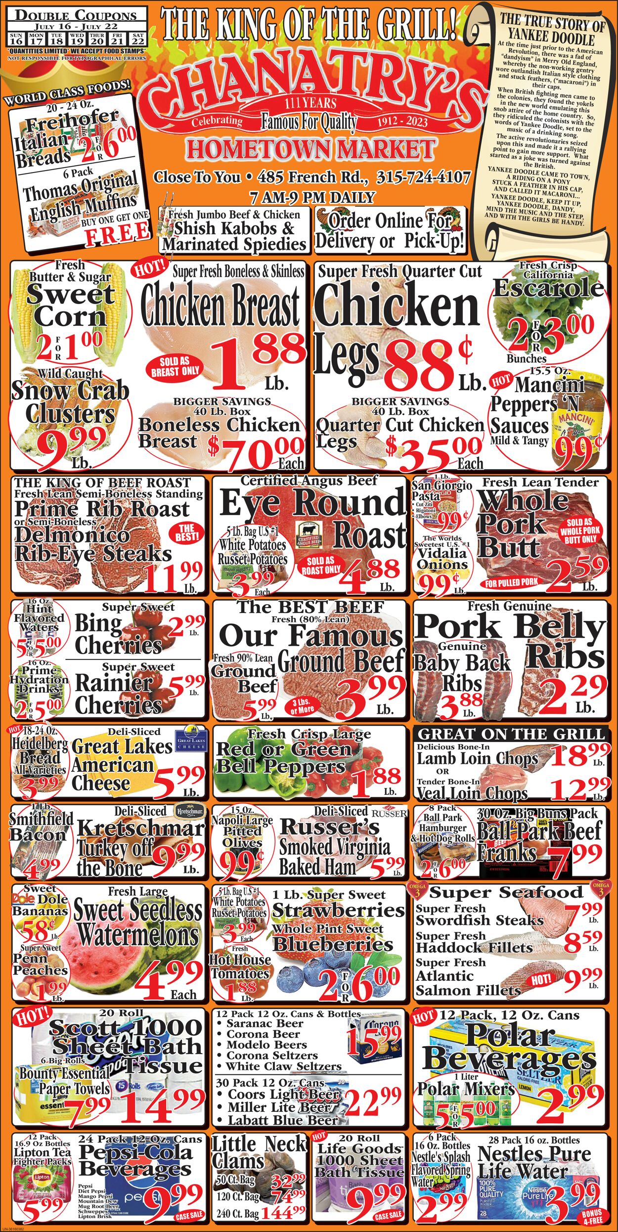 Chanatry's Hometown Market Ad from 07/16/2023