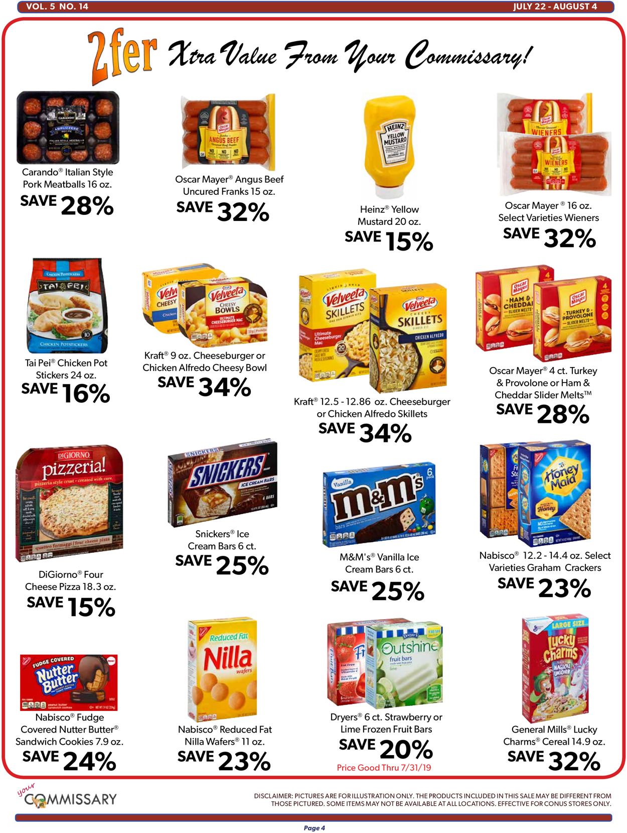 Commissary Ad from 07/22/2019