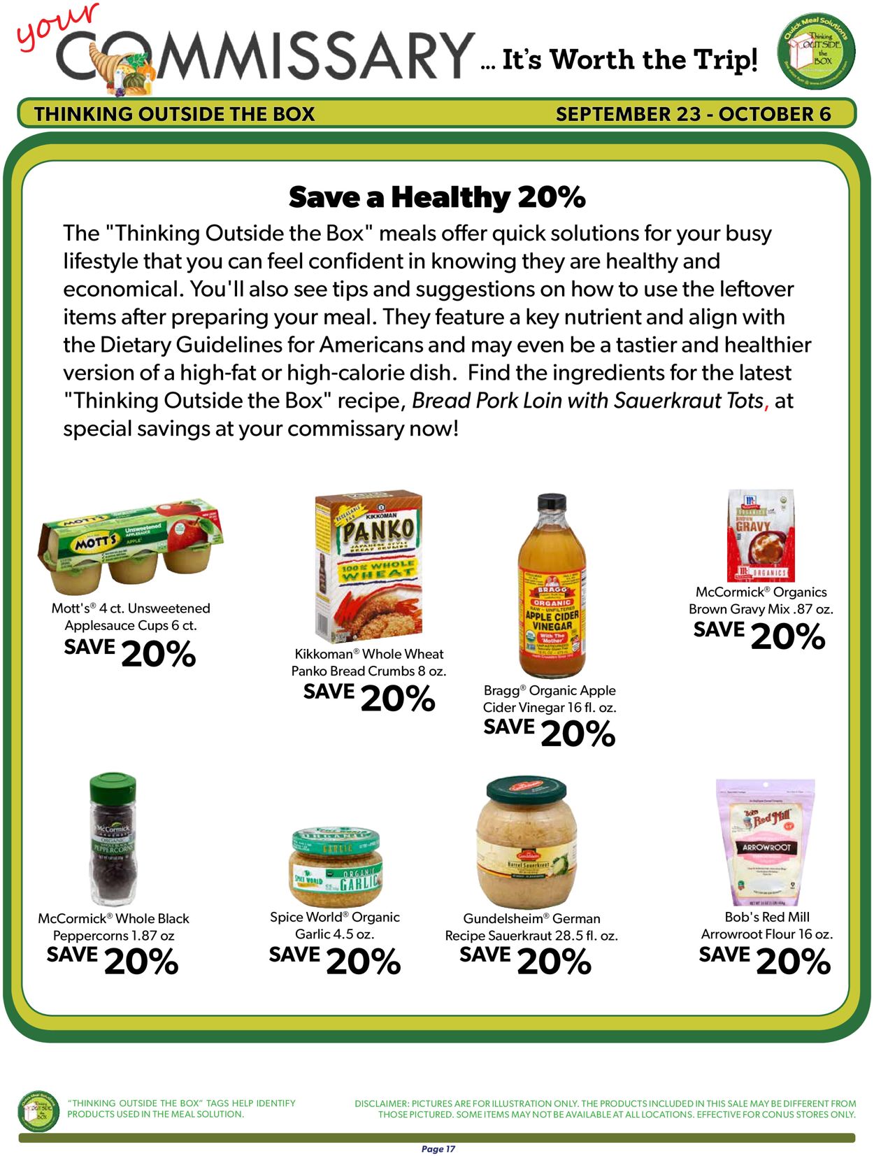 Commissary Ad from 09/23/2019