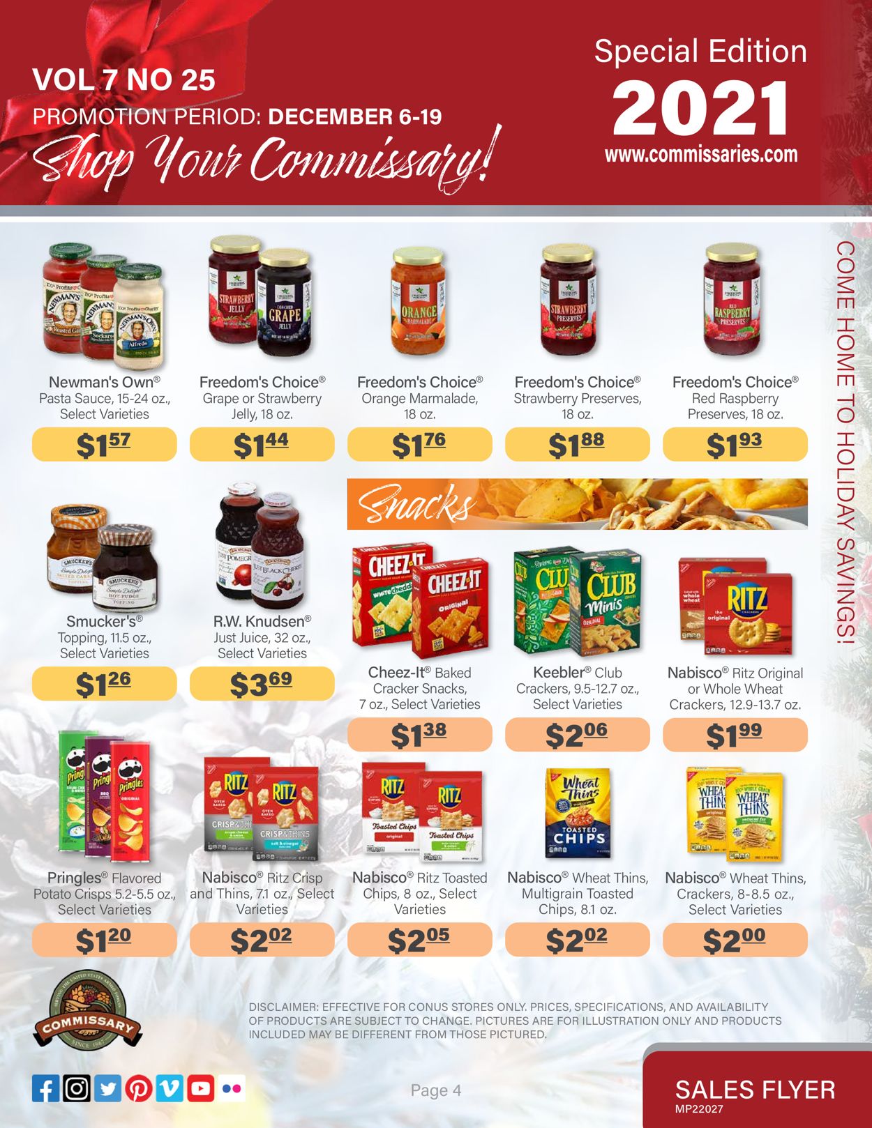 Commissary Ad from 12/06/2021