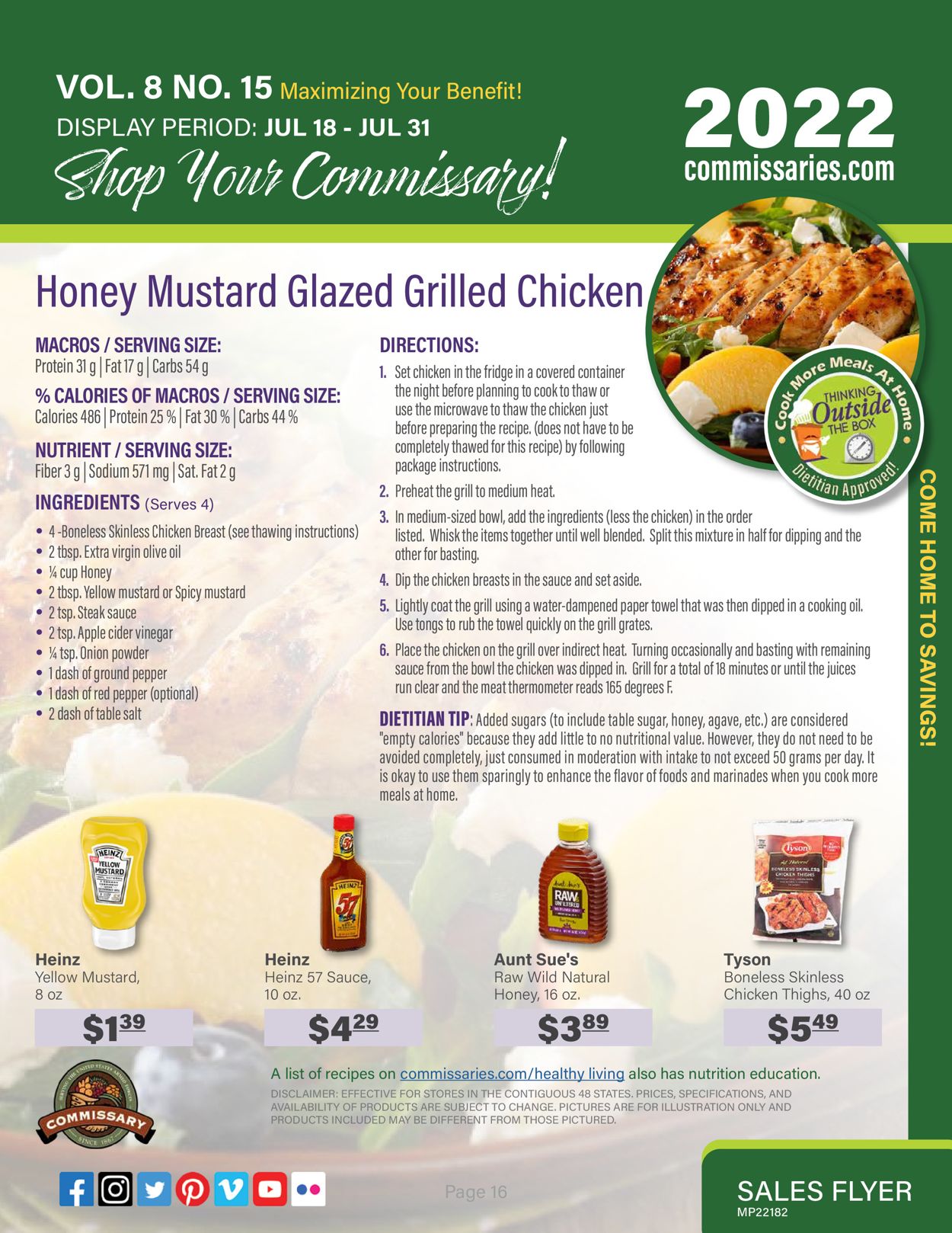 Commissary Ad from 07/18/2022