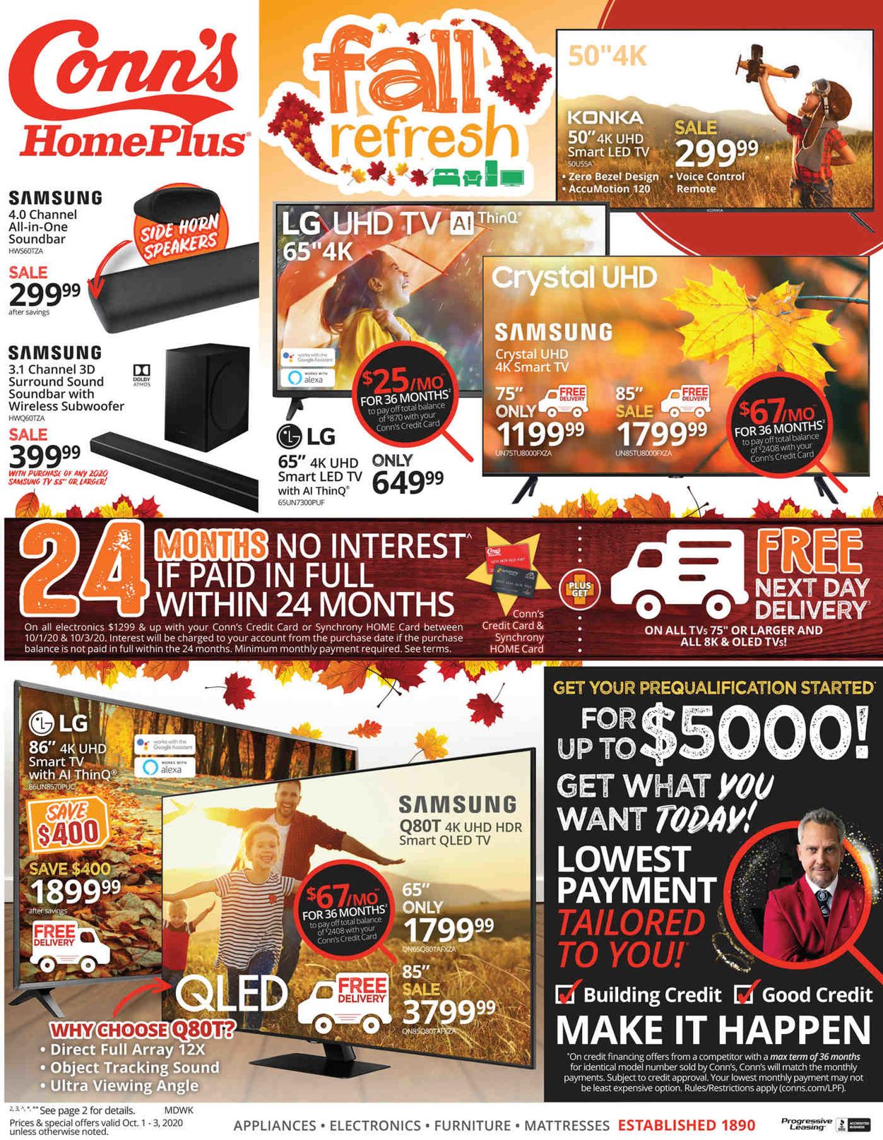 Conn's Home Plus Ad from 10/01/2020
