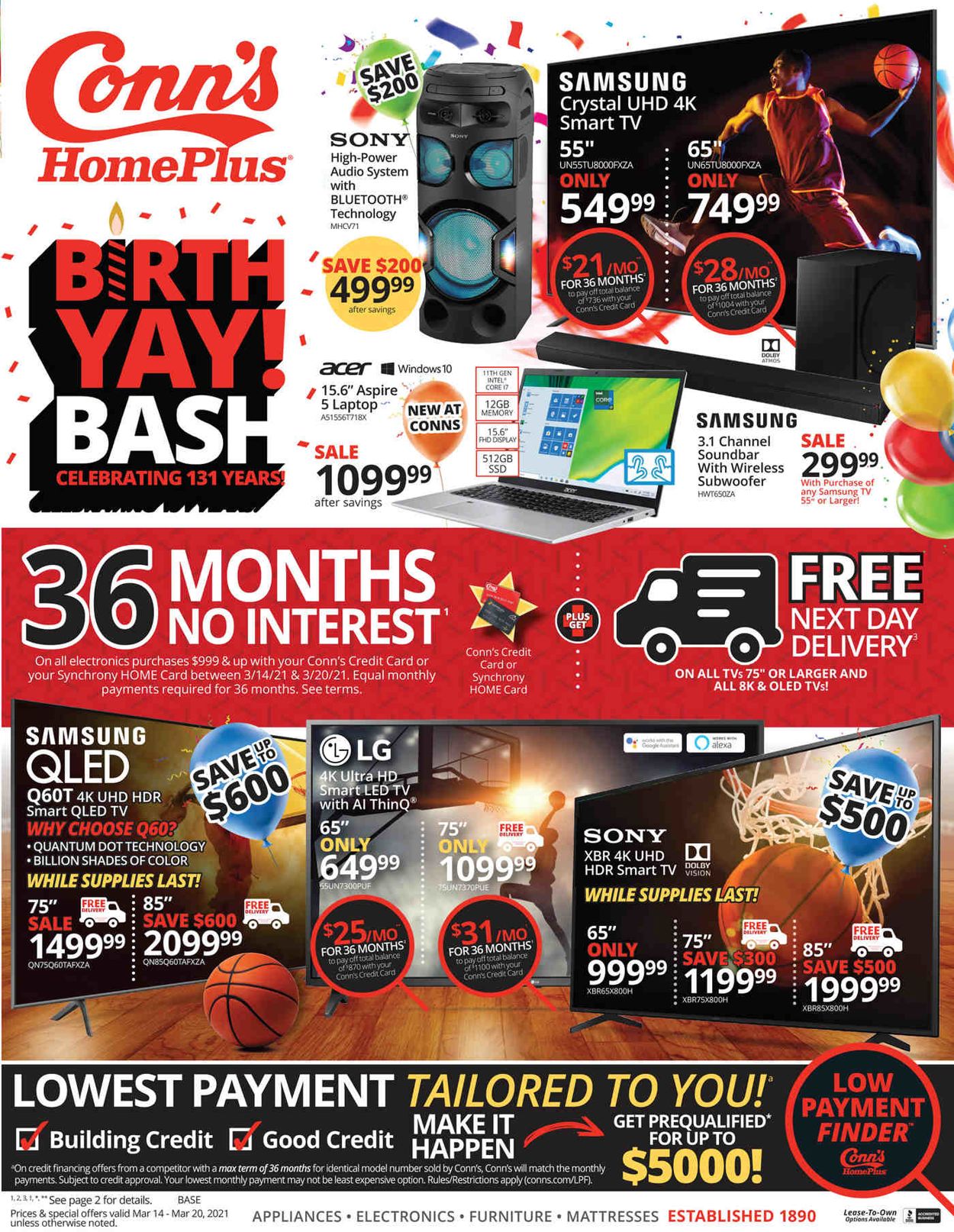 Conn's Home Plus Ad from 03/14/2021
