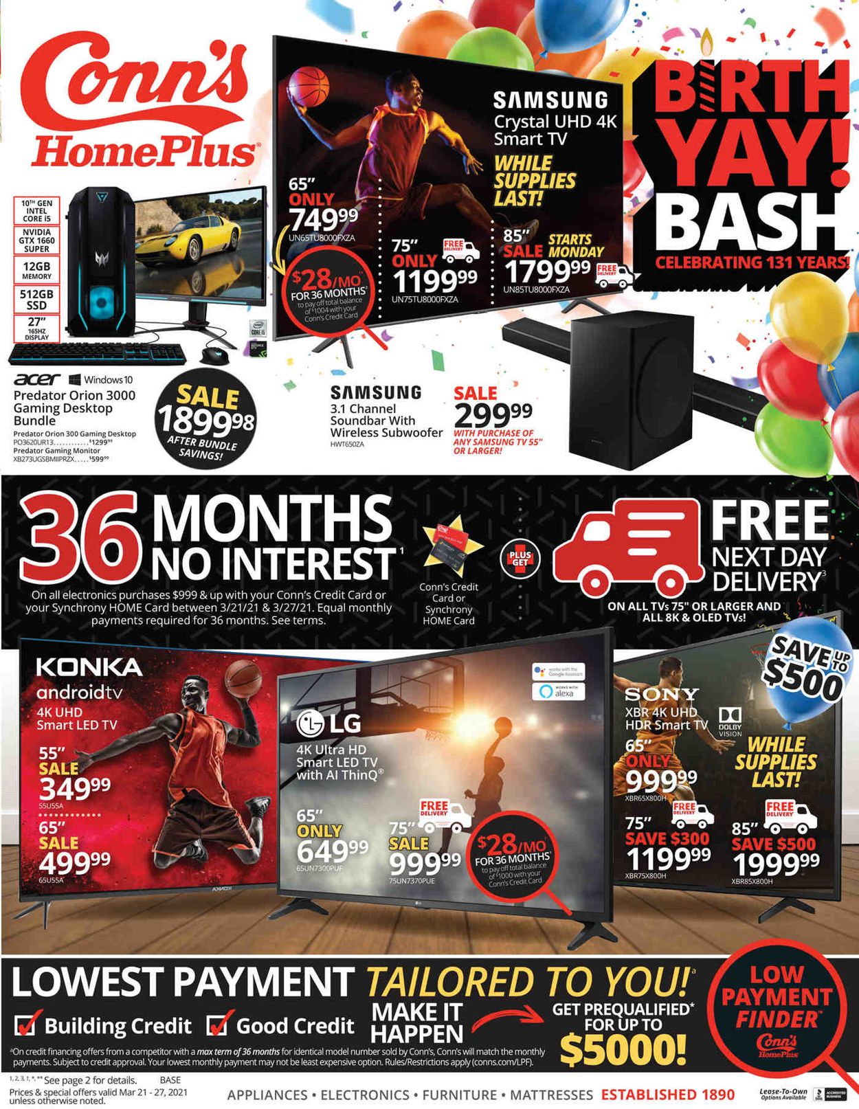 Conn's Home Plus Ad from 03/21/2021