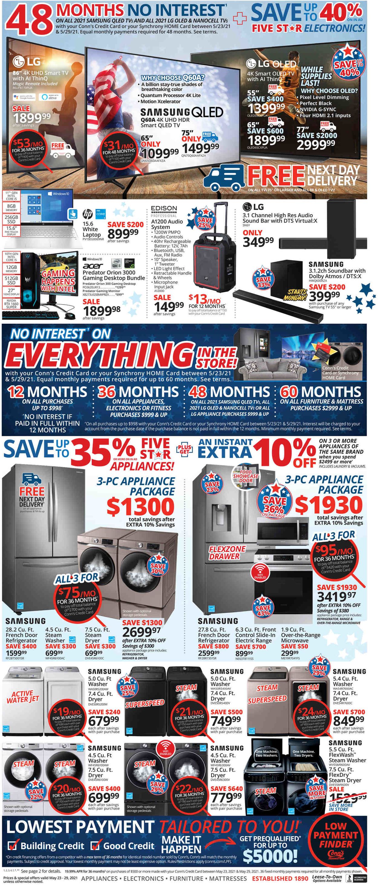Conn's Home Plus Ad from 05/23/2021