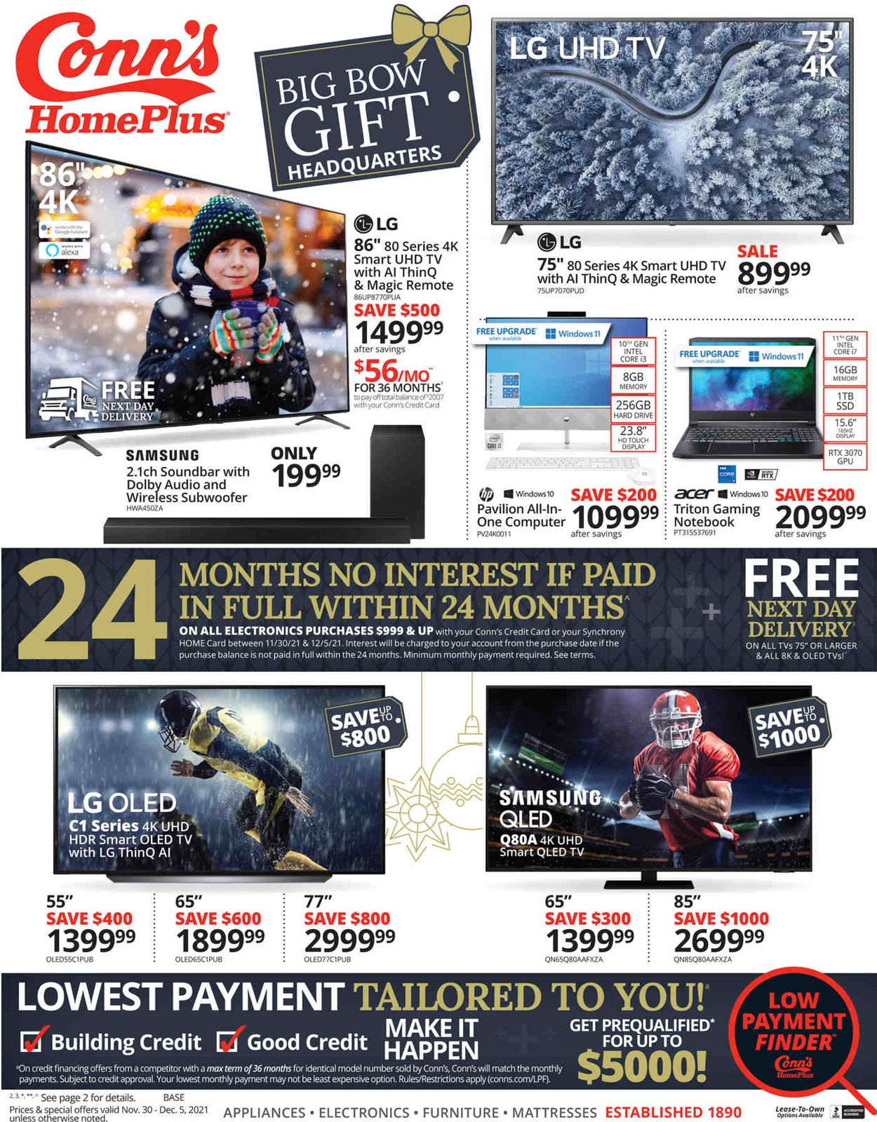 Conn's Home Plus Ad from 11/30/2021