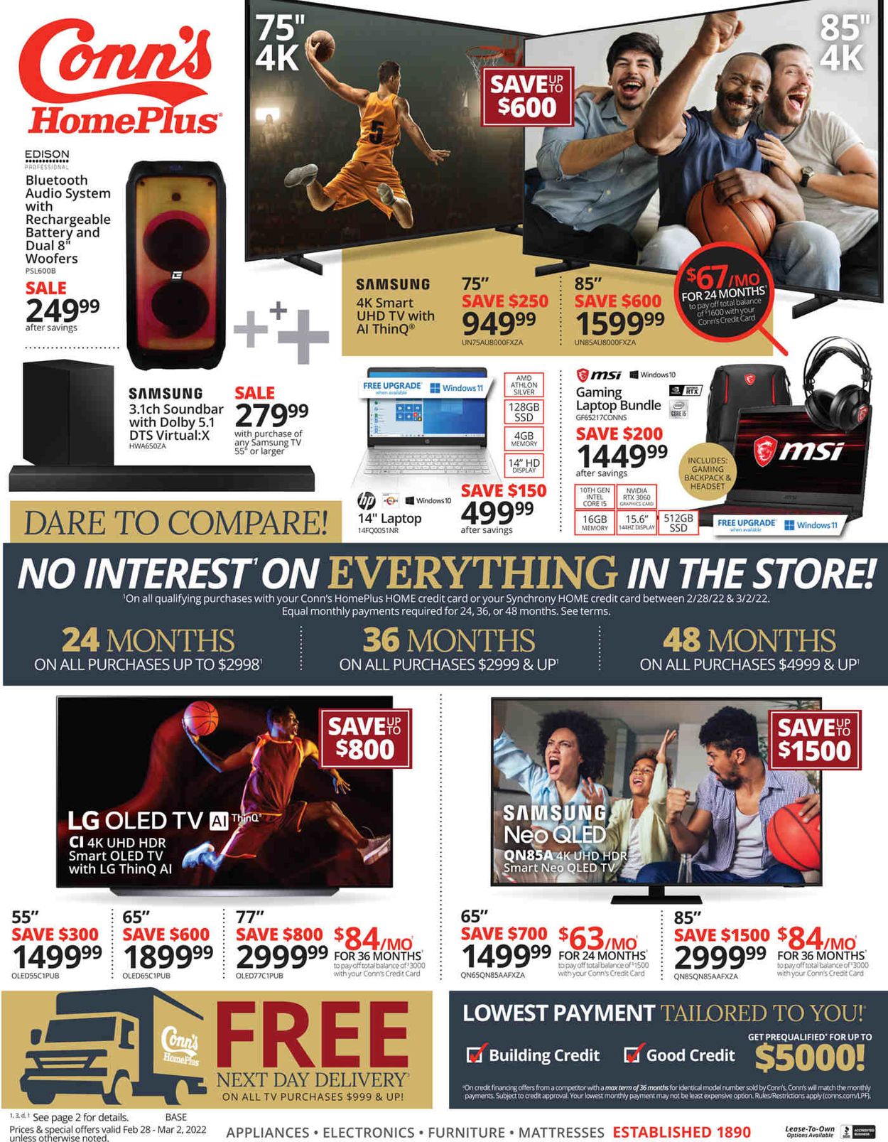 Conn's Home Plus Ad from 02/28/2022