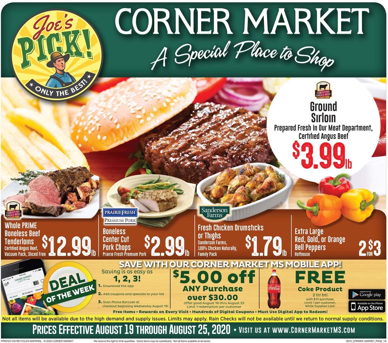 Corner Market Ad from 08/19/2020