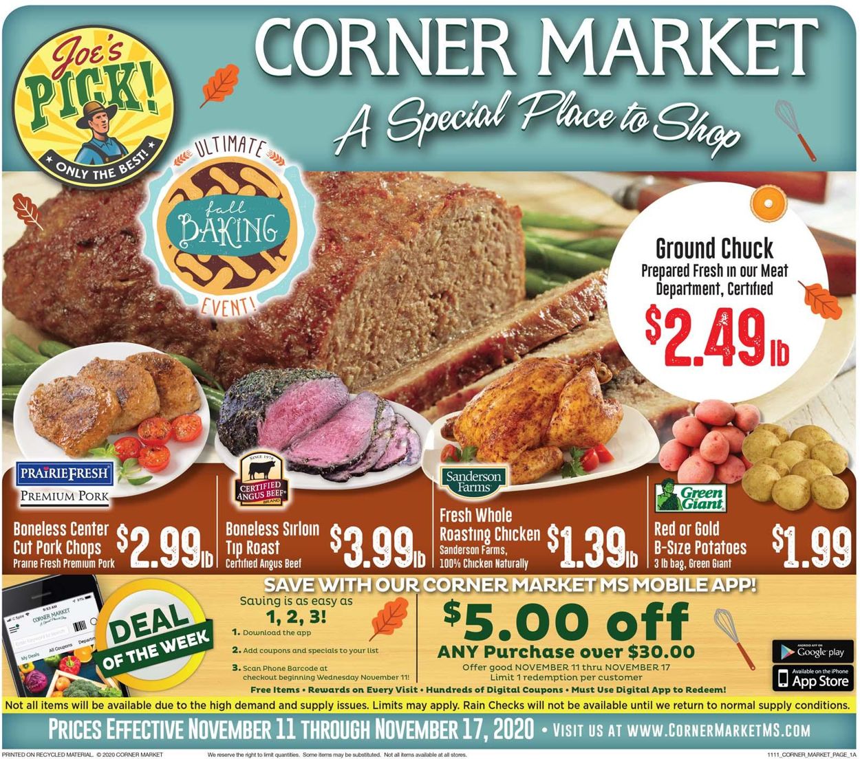 Corner Market Ad from 11/11/2020