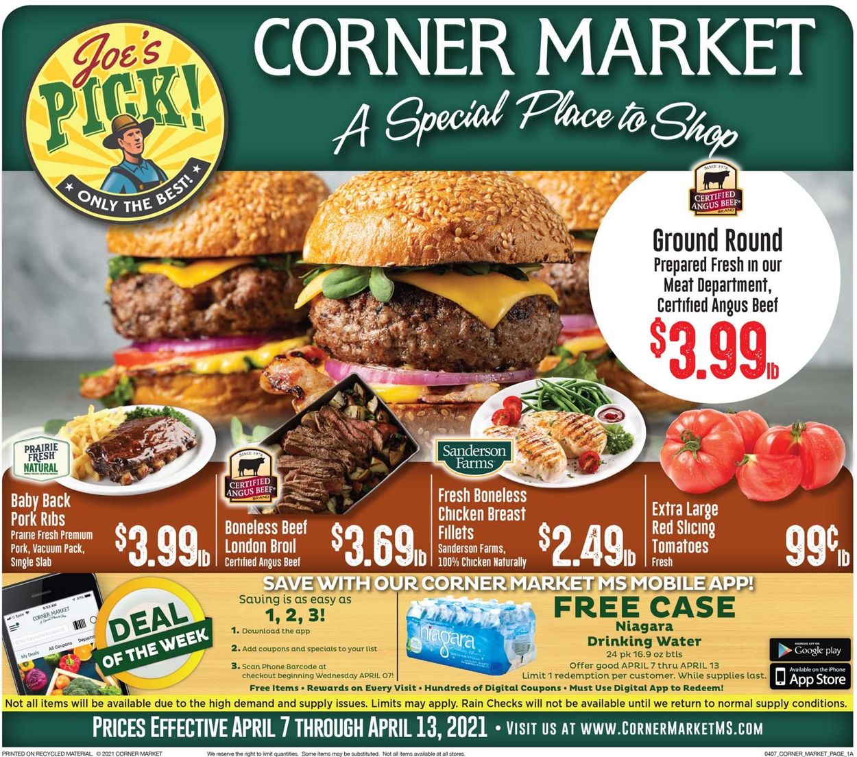 Corner Market Ad from 04/07/2021