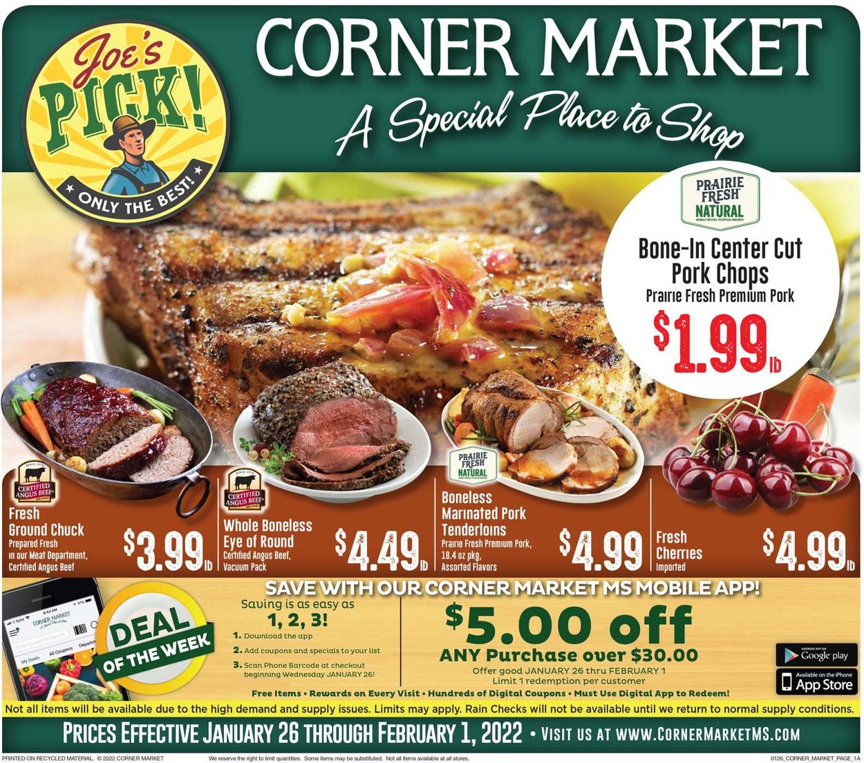 Corner Market Ad from 01/26/2022