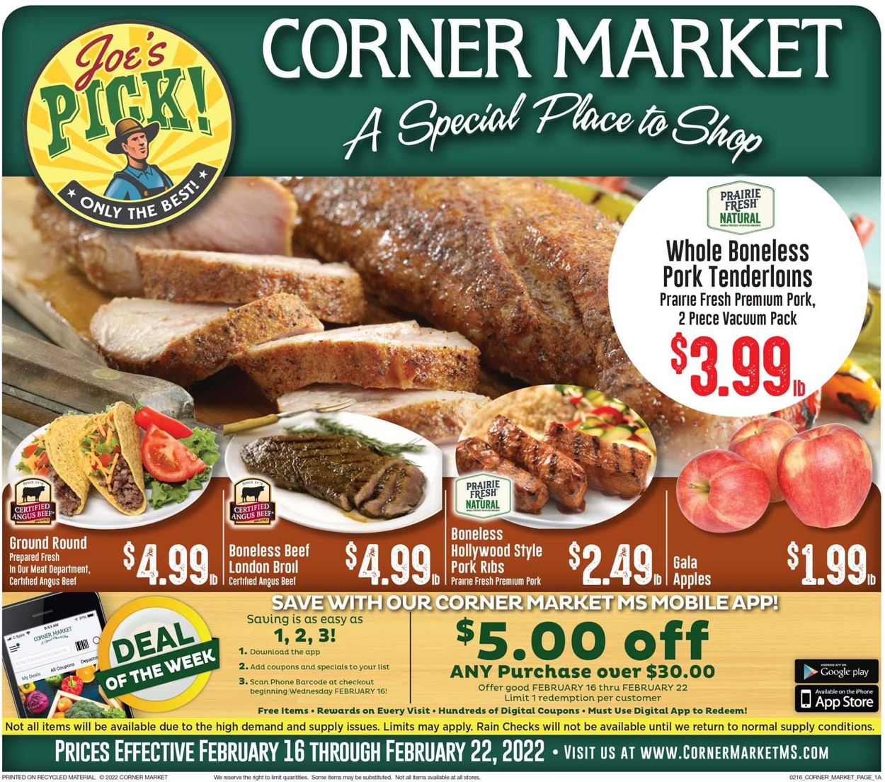 Corner Market Ad from 02/16/2022